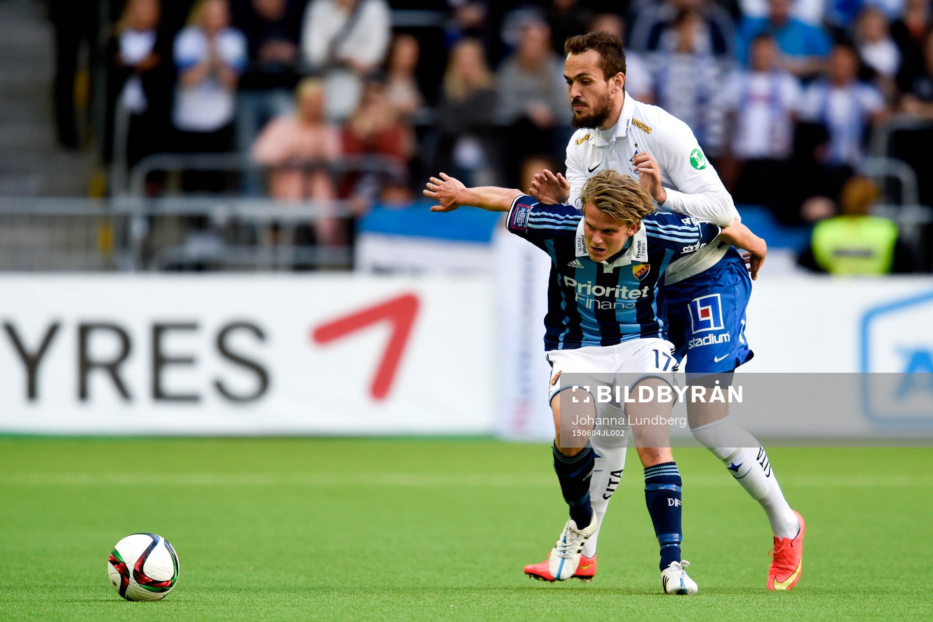 Djurgårdens Tim Björkström och Norrköpings Emir Kujovic