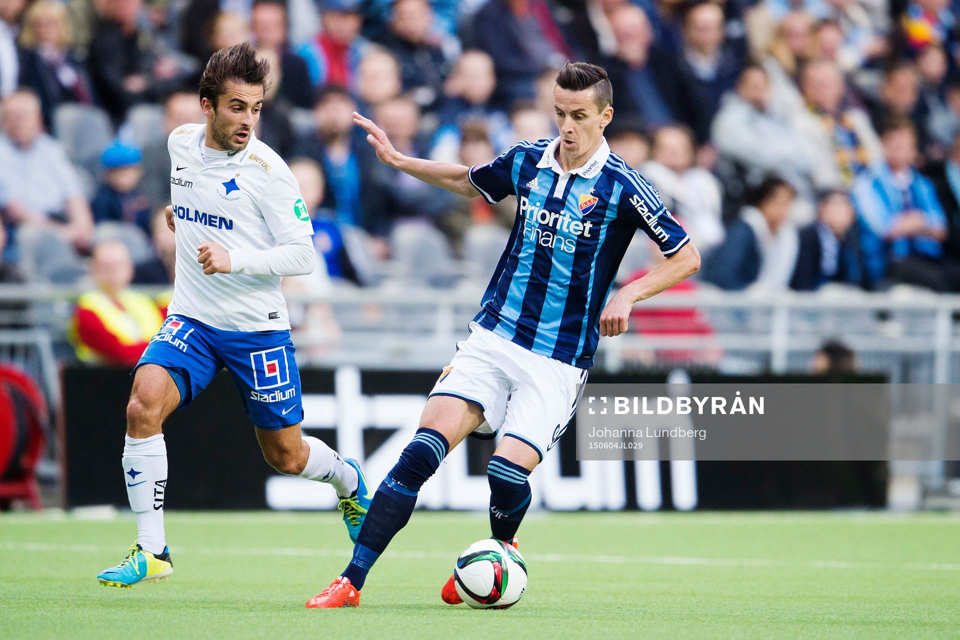 Norrköpings Nikola Tkalcic och Djurgårdens Haris Radetinac