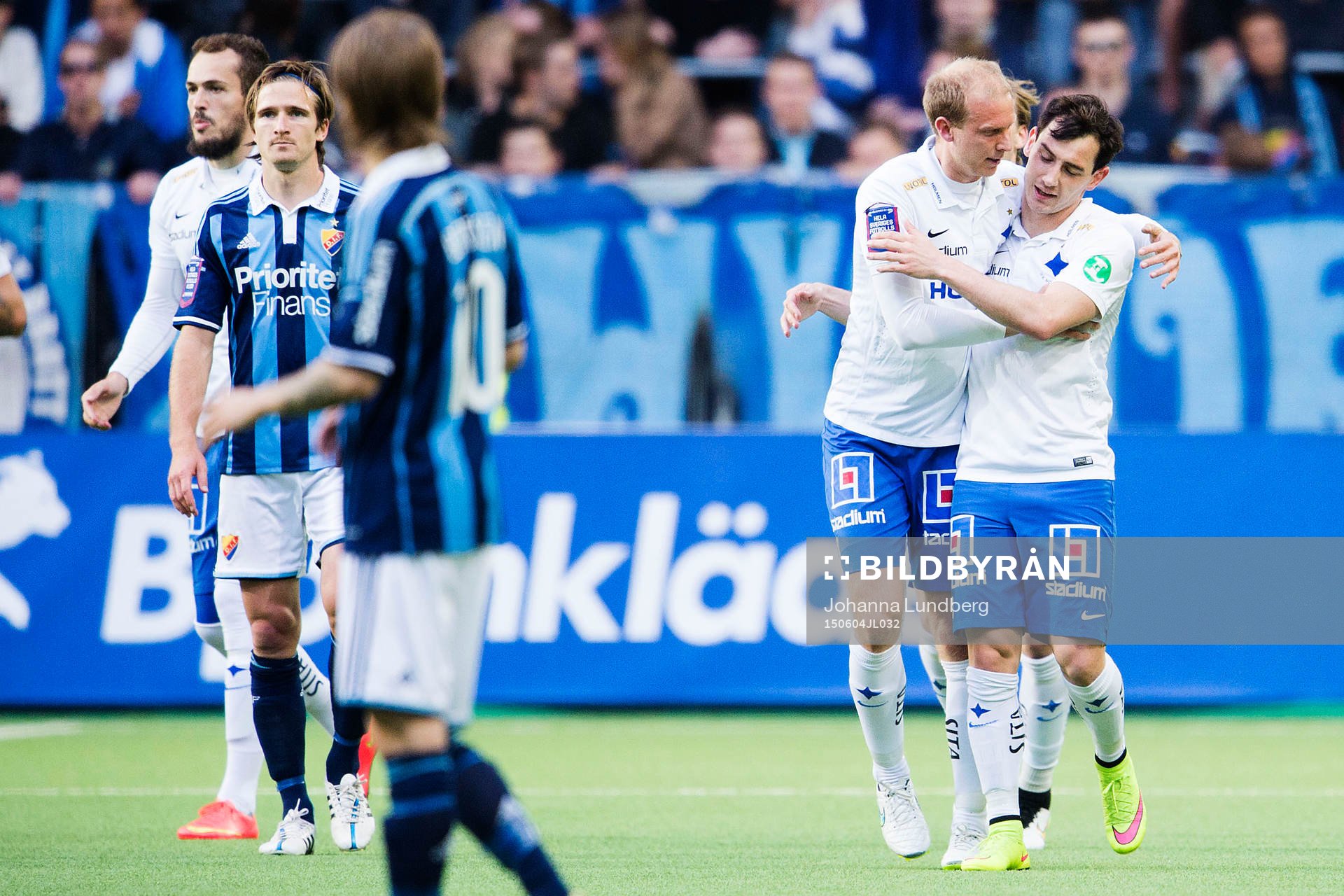 Norrköpings Andreas Johansson och Nikola Tkalcic jublar
