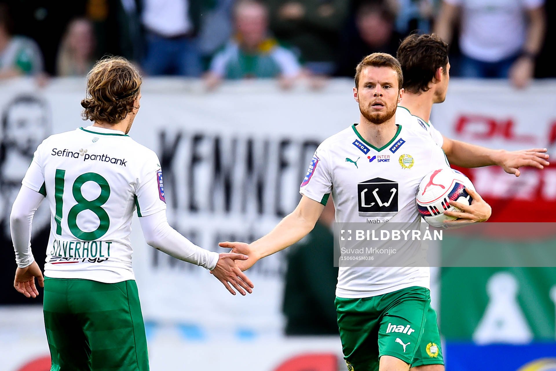Hammarbys Måns Söderqvist jublar efter 2-1 under fotbollsmatchen i Allsvenskan mellan Kalmar och Hammarby den 4 juni 2015 i Kalmar.