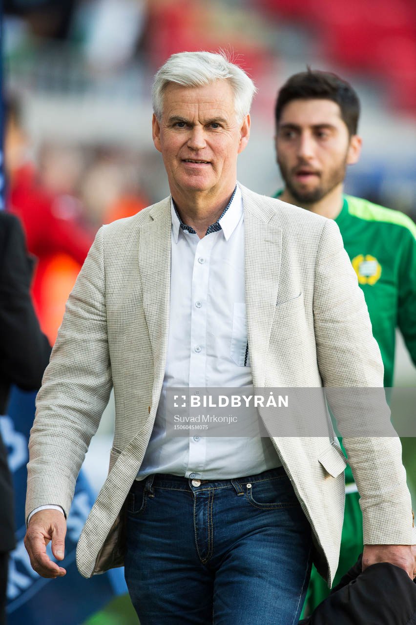 Hammarbys tränare Nanne Bergstrand under fotbollsmatchen i Allsvenskan mellan Kalmar och Hammarby den 4 juni 2015 i Kalmar.
