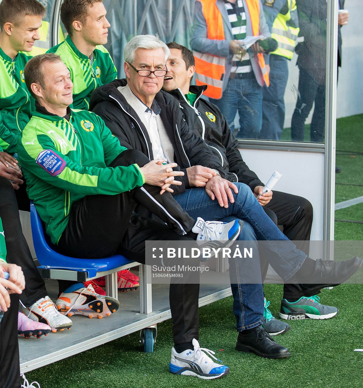 Hammarbys tränare Nanne Bergstrand under fotbollsmatchen i Allsvenskan mellan Kalmar och Hammarby den 4 juni 2015 i Kalmar.