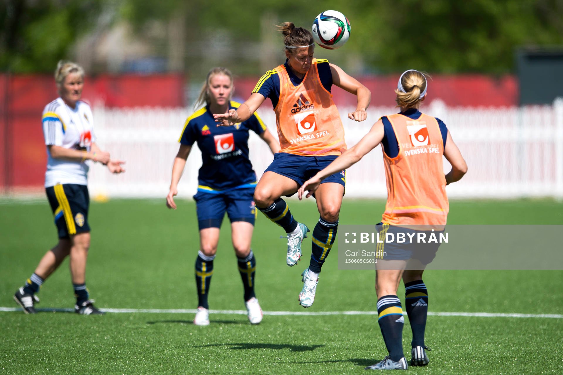 Sveriges Lina Nilsson under en träning den 5 juni 2015 i Winnipeg.