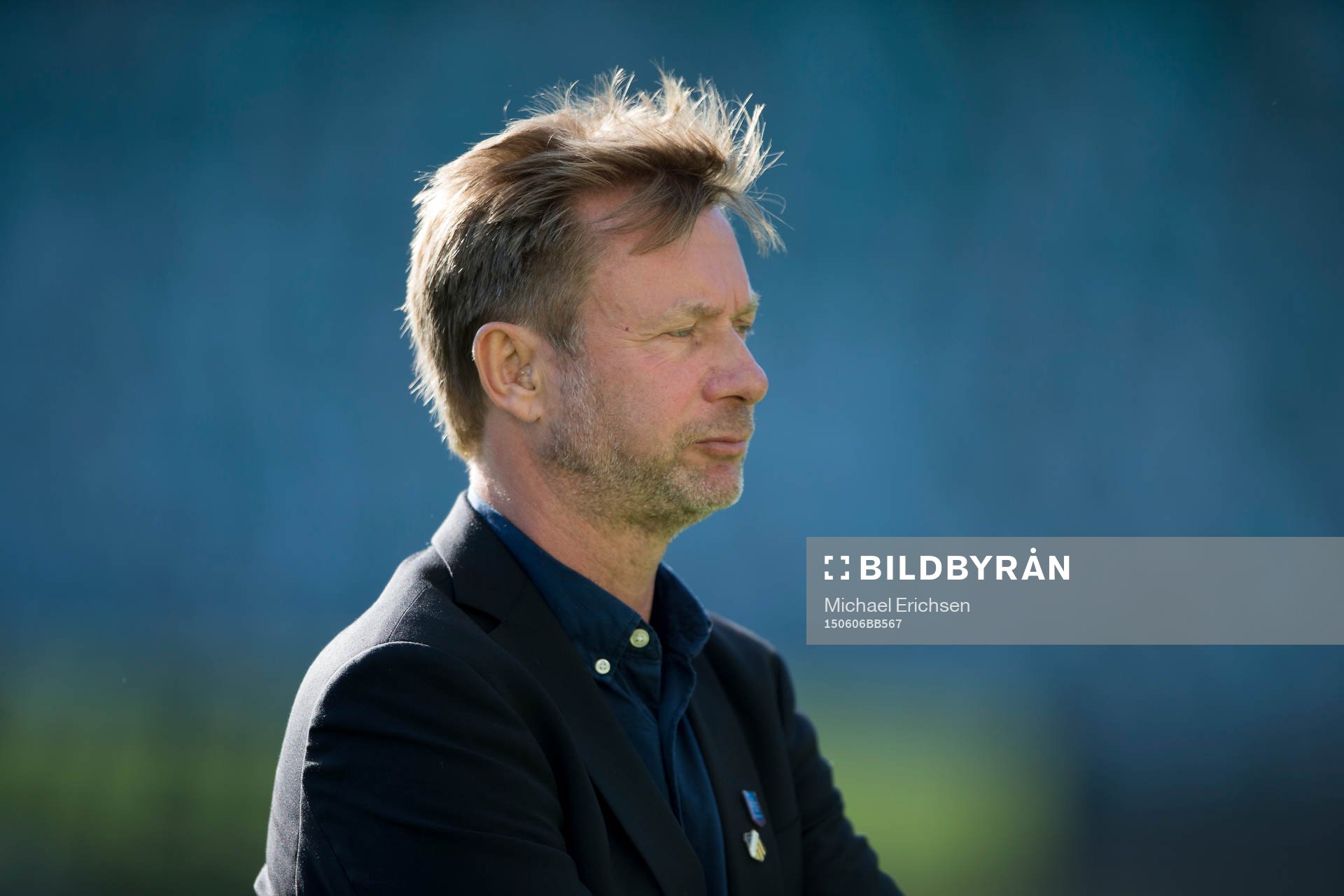 Häckens tränare Peter Gerhardsson efter fotbollsmatchen i Allsvenskan mellan Häcken och AIK den 6 juni 2015 i Göteborg.