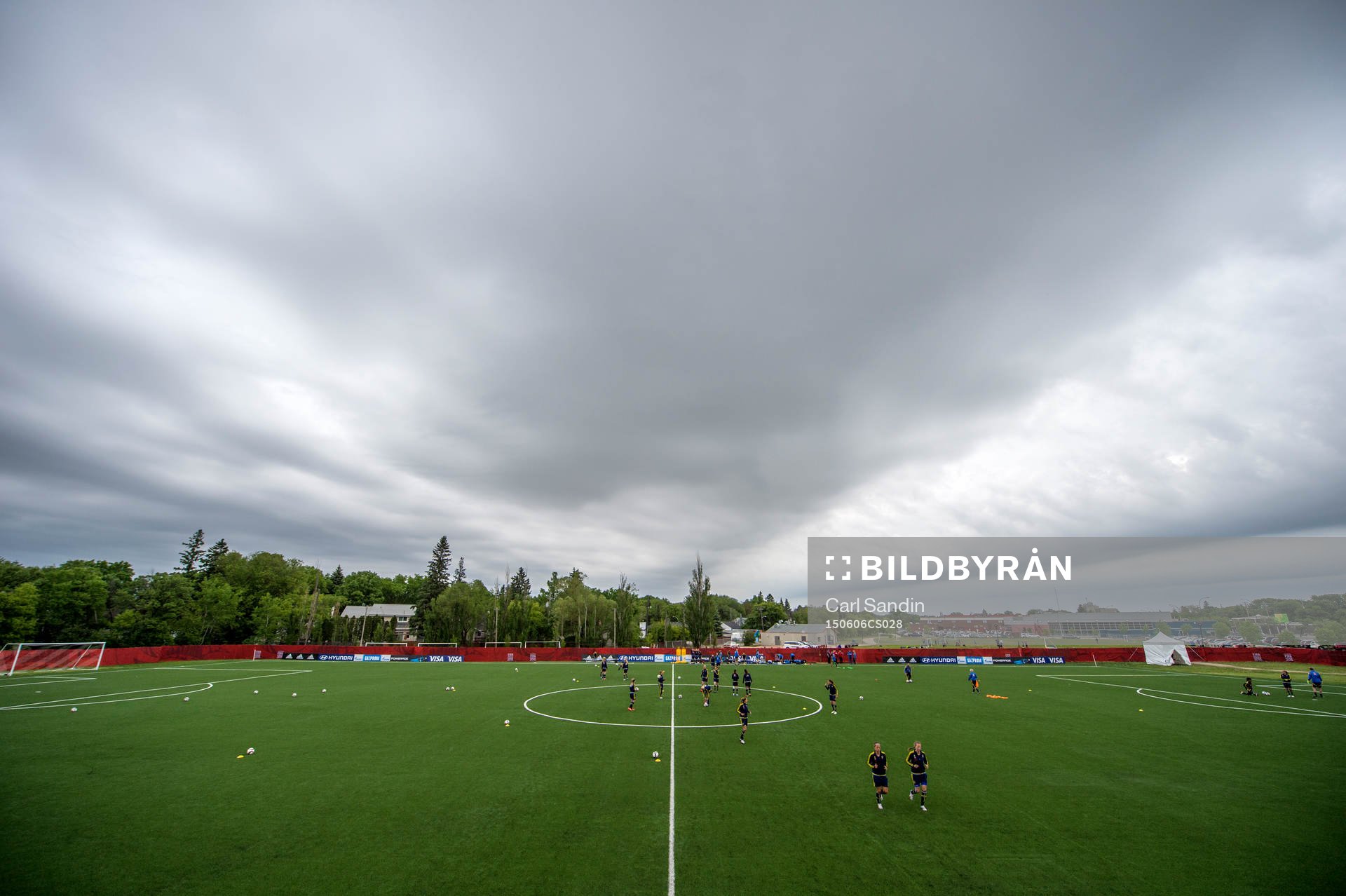 Vy över planen innan en träning