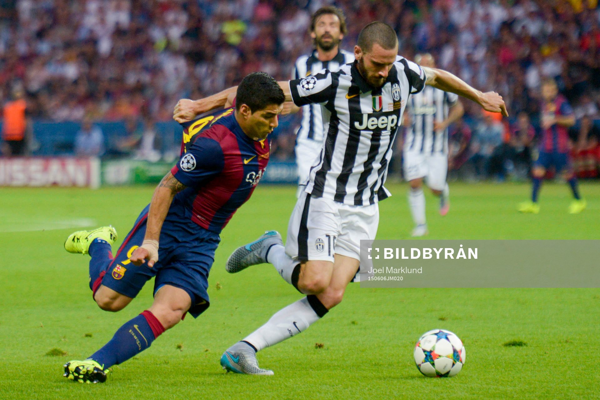 Barcelonas Luis Suarez och Juventus Leonardo Bonucci