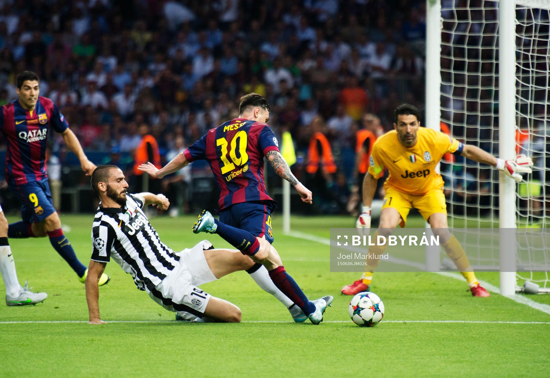 Juventus Leonardo Bonucci och målvakt Gianluigi Buffon