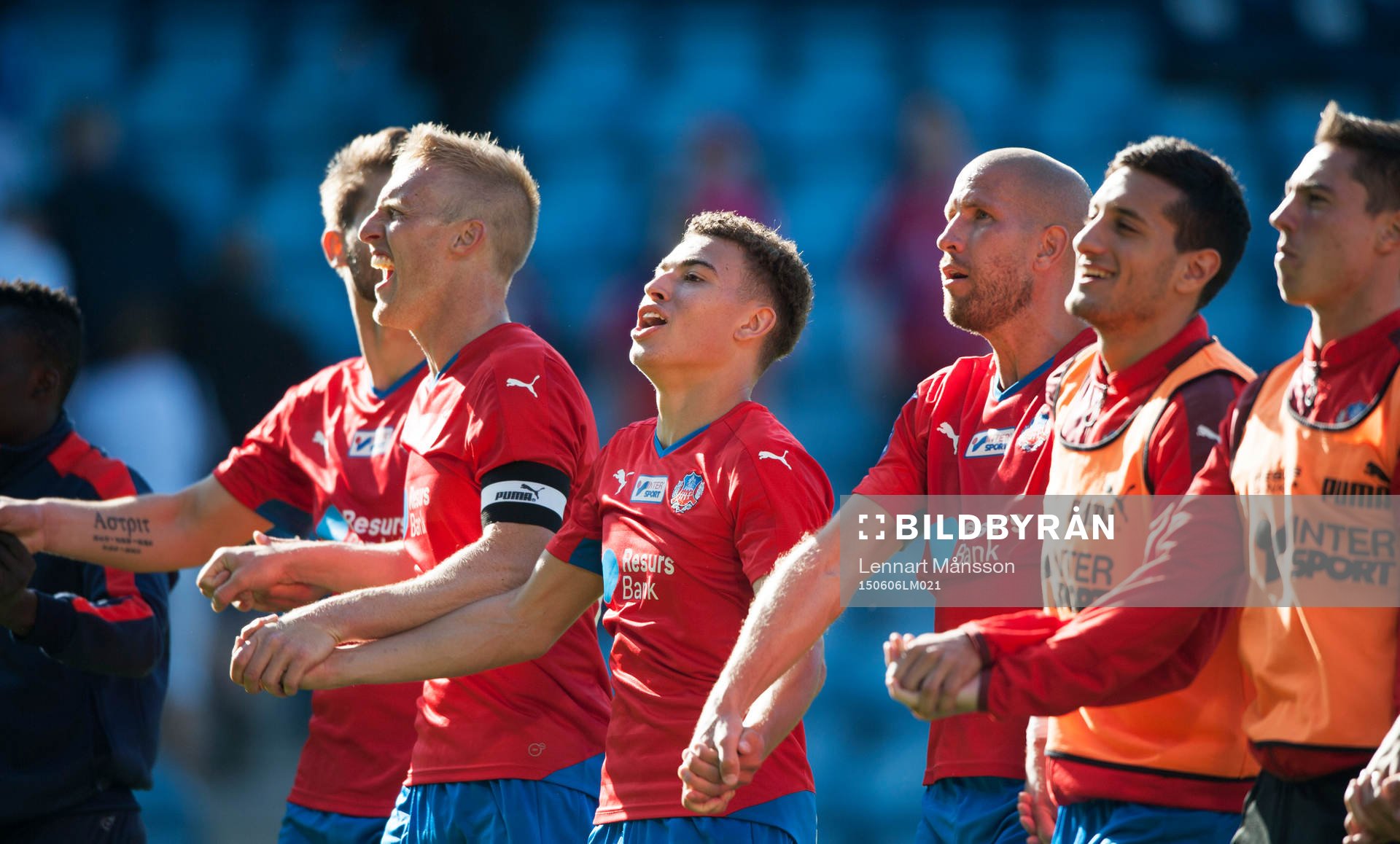 Helsingborgs målskyttar Jordan Larsson och Peter Larsson