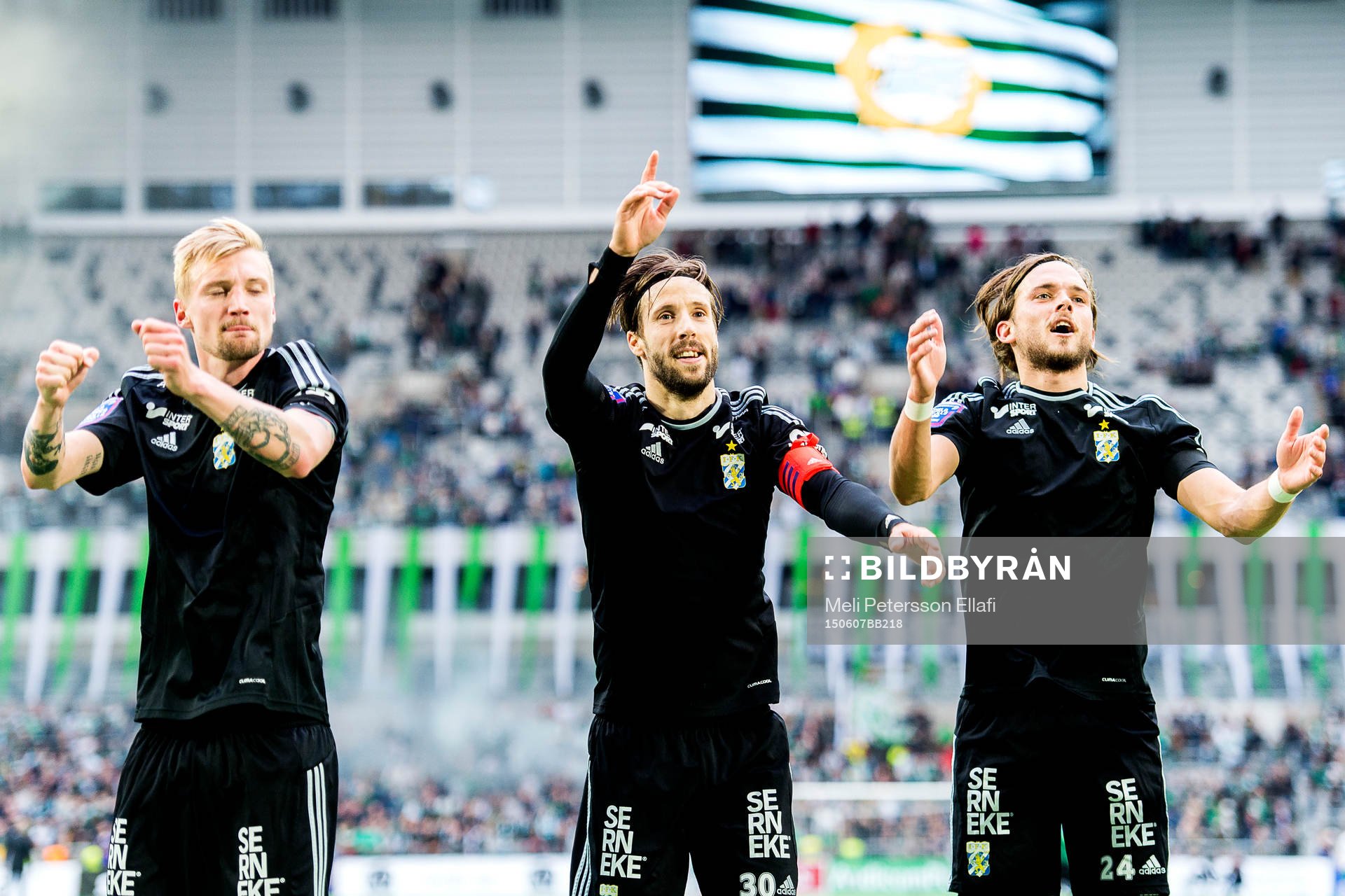 IFK Göteborgs Sebastian Eriksson, Mattias Bjärsmyr och