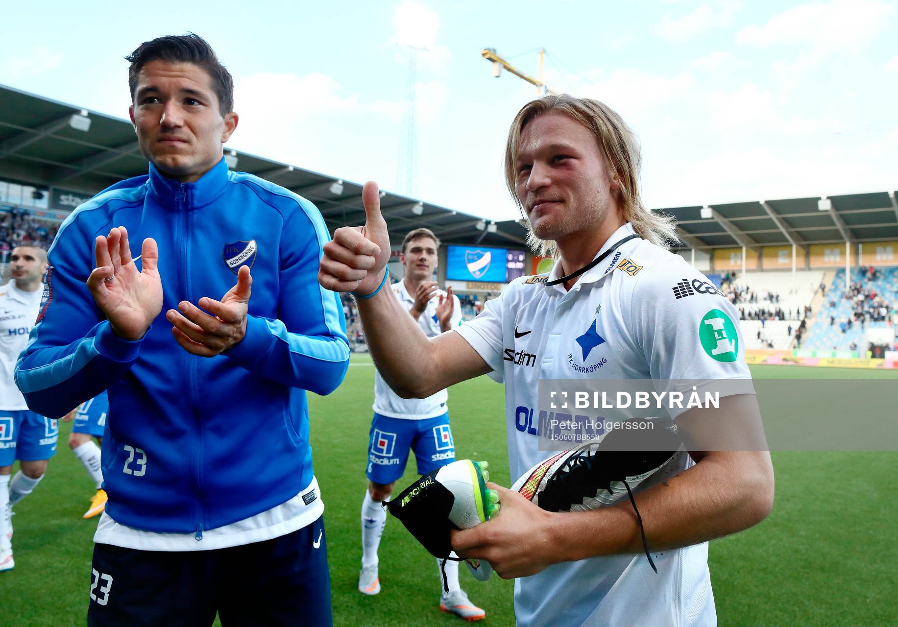Norrköpings David Boo Wiklander och Nicklas Bärkroth som