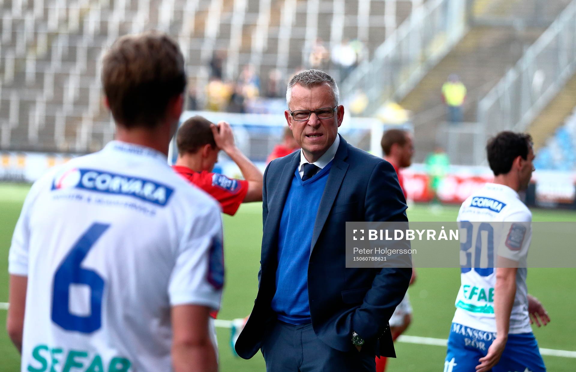 Norrköpings tränare Jan Andersson i matchen mellan