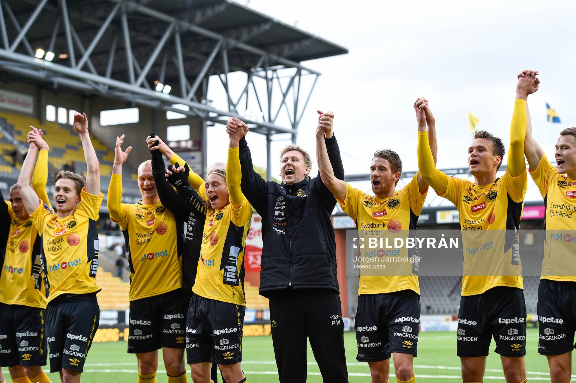 Elfsborgs spelare och ledare med assisterande tränare