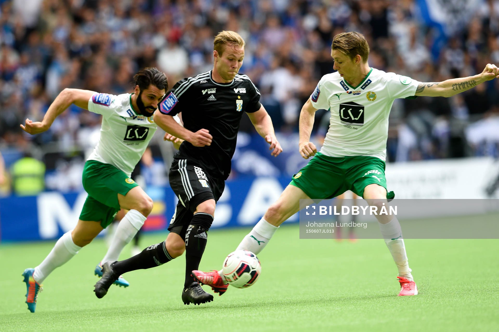 Hammarbys Stefan Batan och Birkir Már Saevarsson och IFK