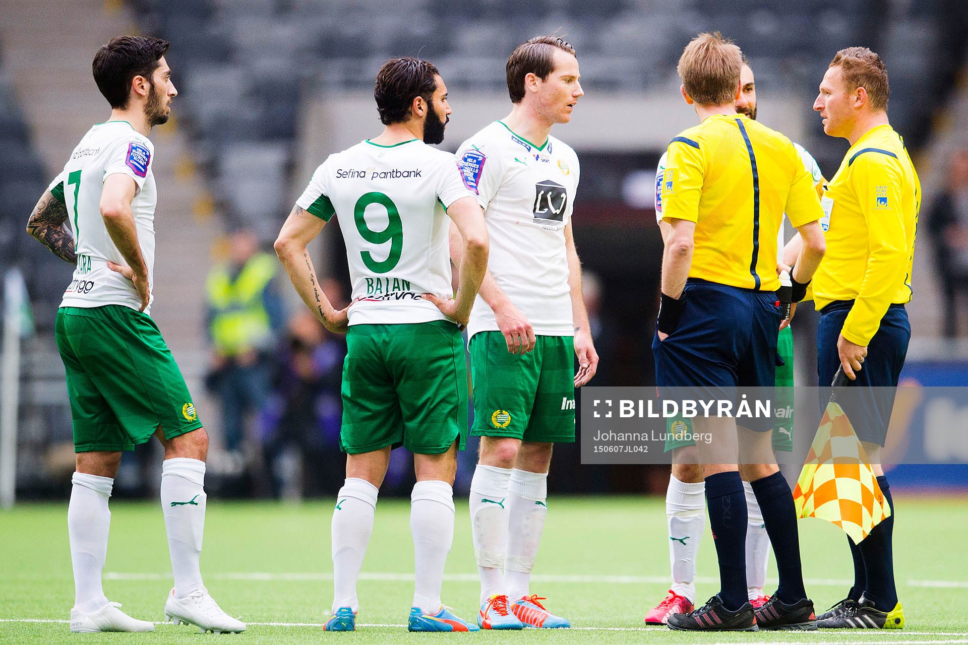 Hammarbys Nahir Besara, Stefan Batan och Johan Persson är