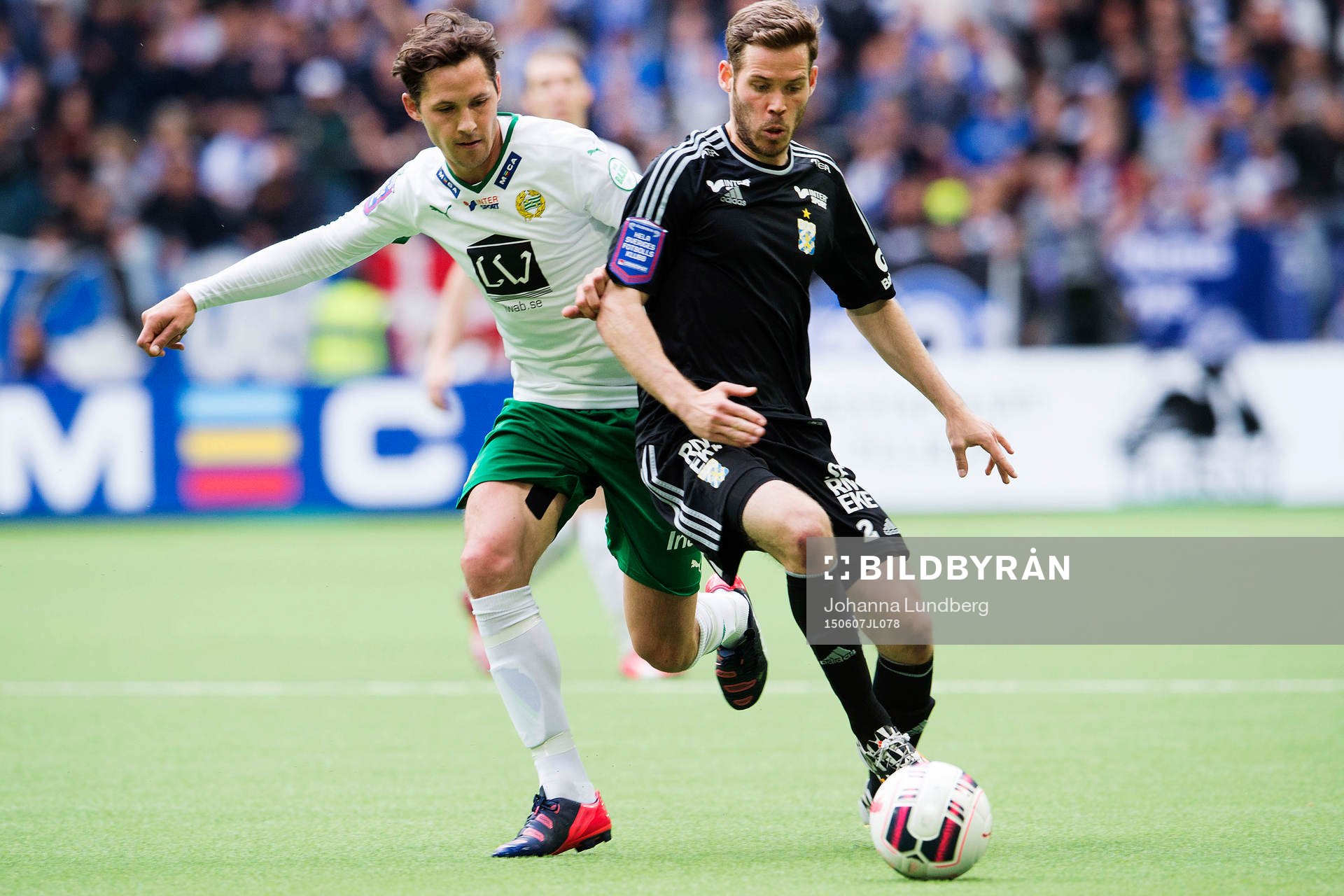Hammarbys Philip Haglund och IFK Göteborgs Emil Salomonsson