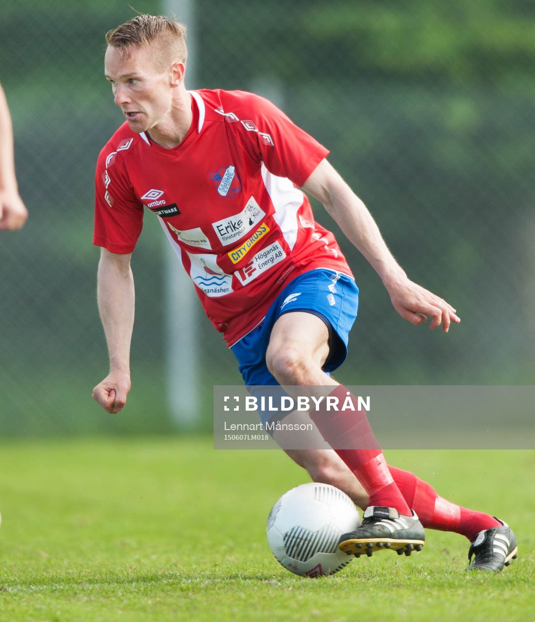 Höganäs Fredrik Svanbäck  i matchen i division 2 Västra