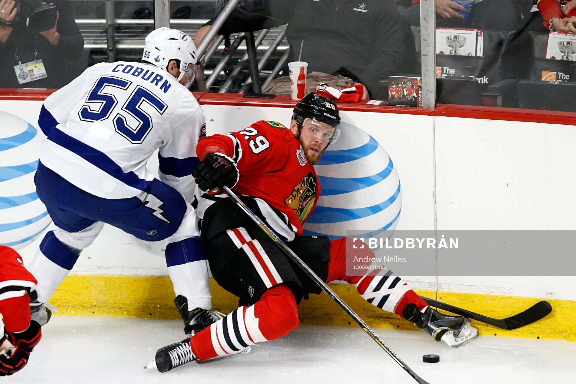 Chicago Blackhawks left wing Bryan Bickell (29) collides