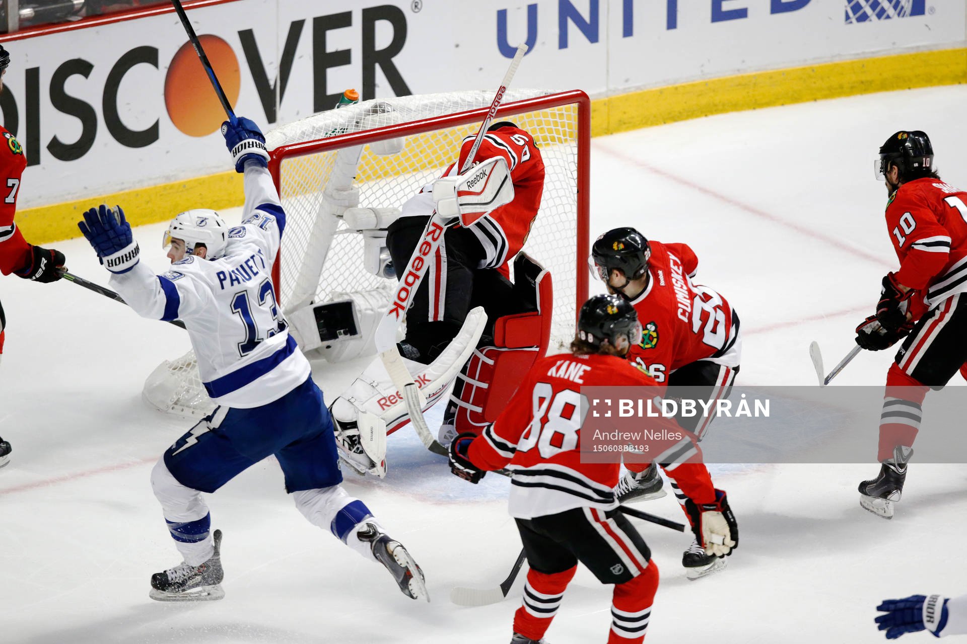 Tampa Bay Lightning center Cedric Paquette (13) celebrates