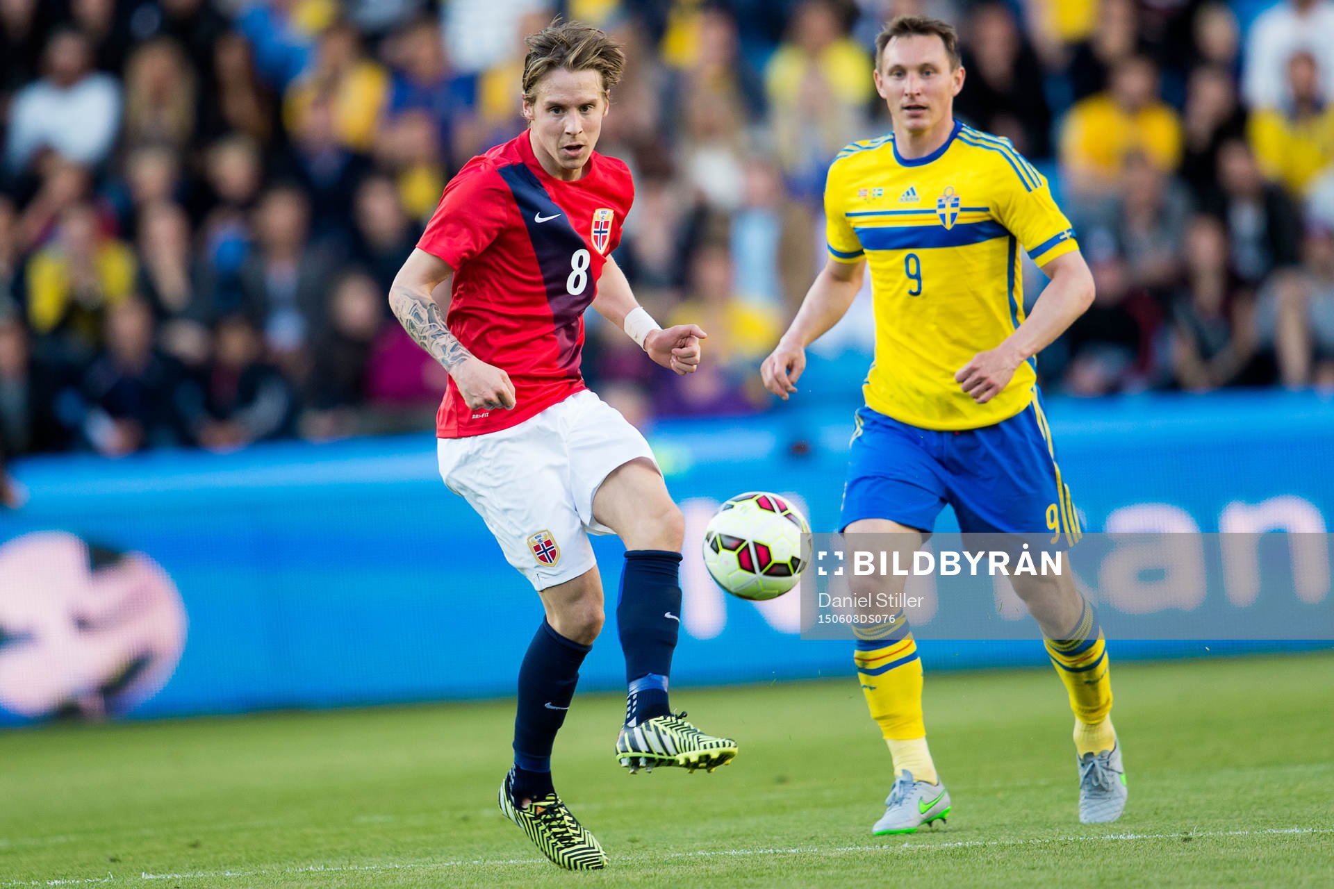 Norges Stefan Johansen och Sveriges Kim Källström