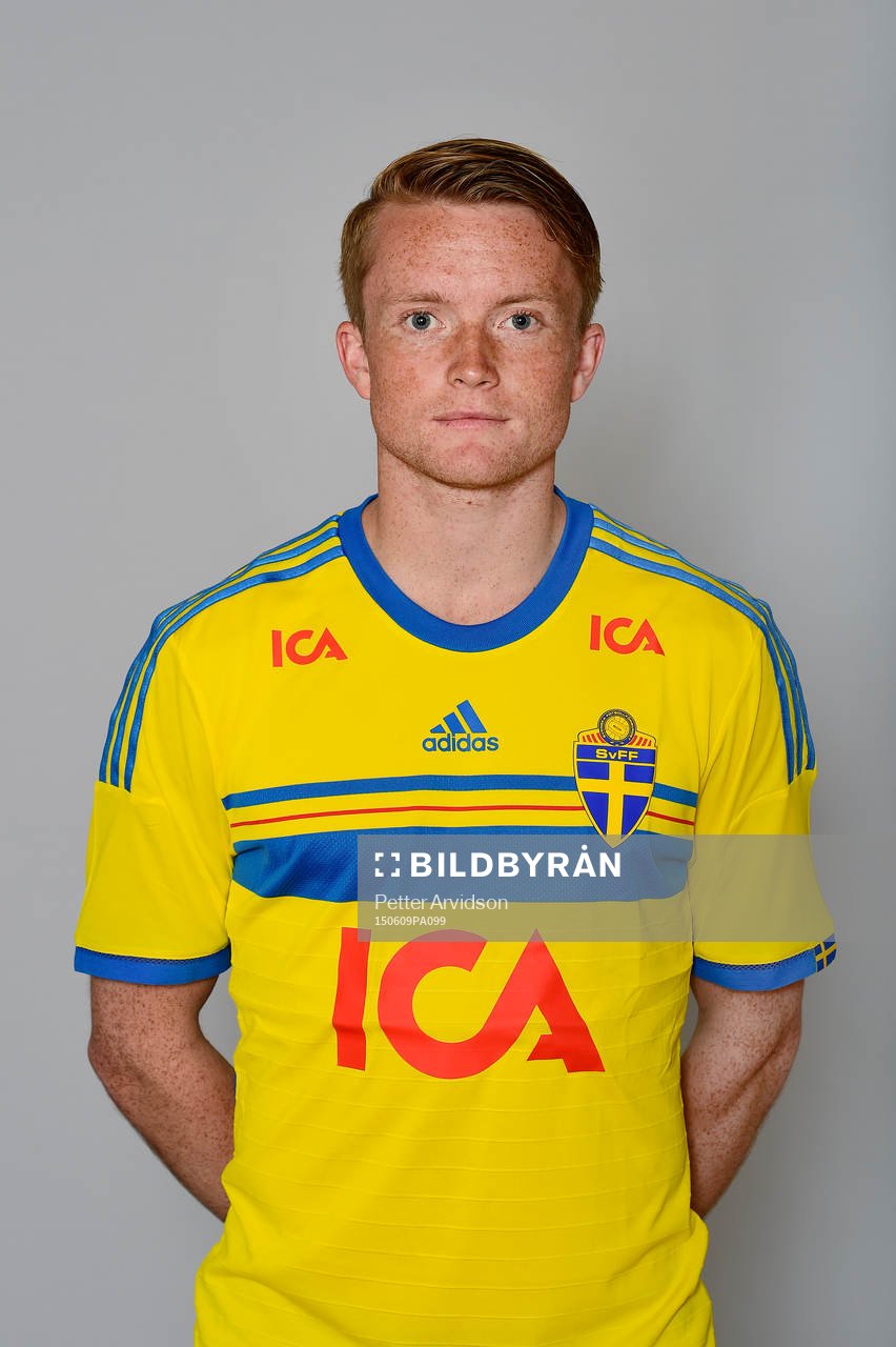 Sveriges Sam Larsson poserar för ett porträtt under en fotografering den 9 juni 2015 i Trelleborg.