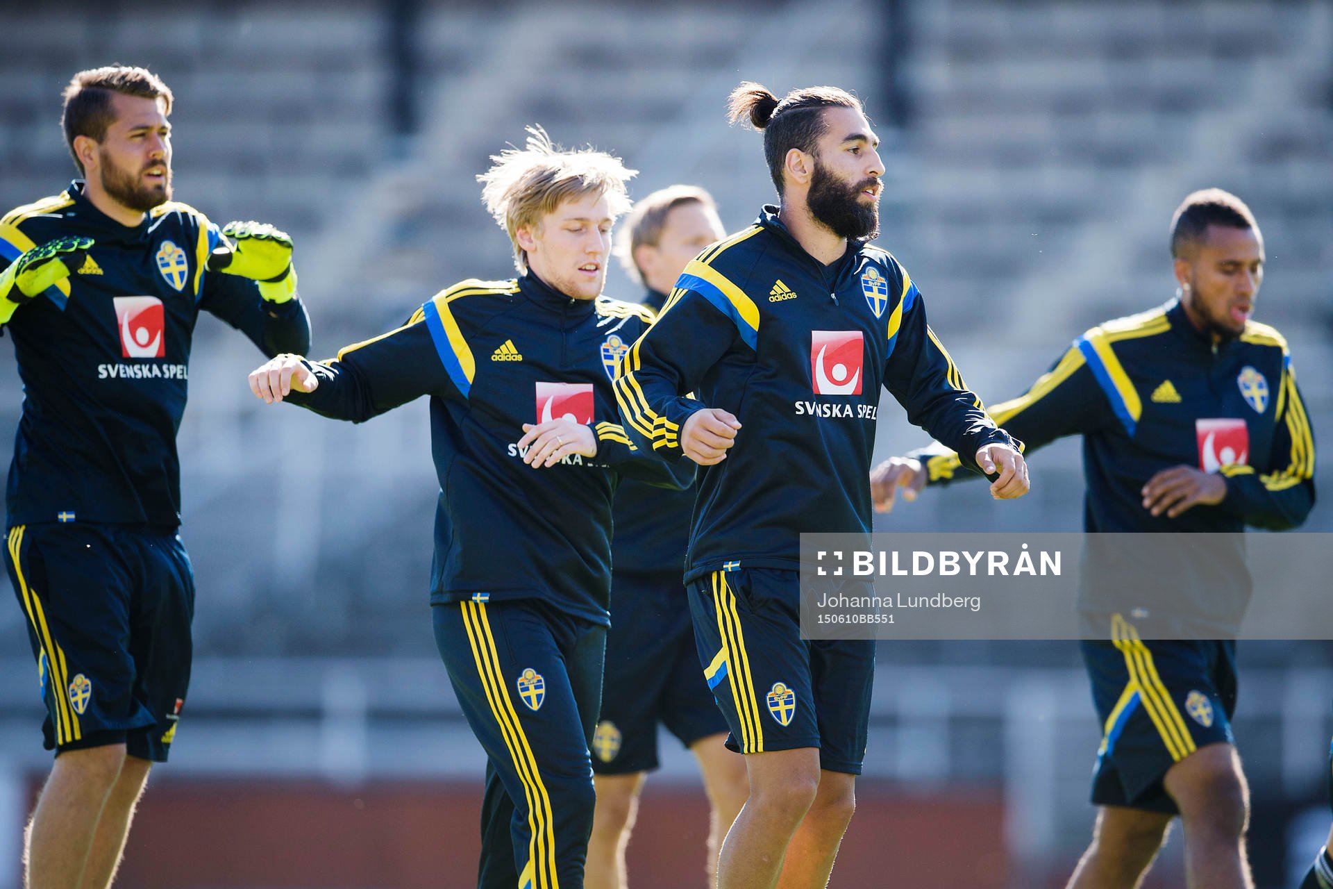 Sveriges Kristoffer Nordfeldt, Emil Forsberg och Jimmy