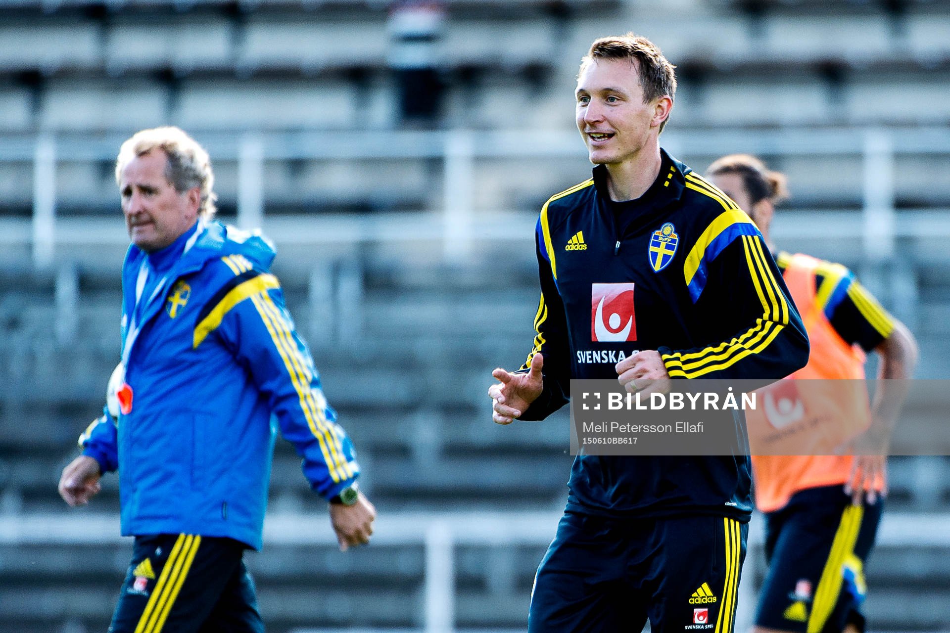 Sveriges förbundskapten Erik Hamrén och Kim Källström