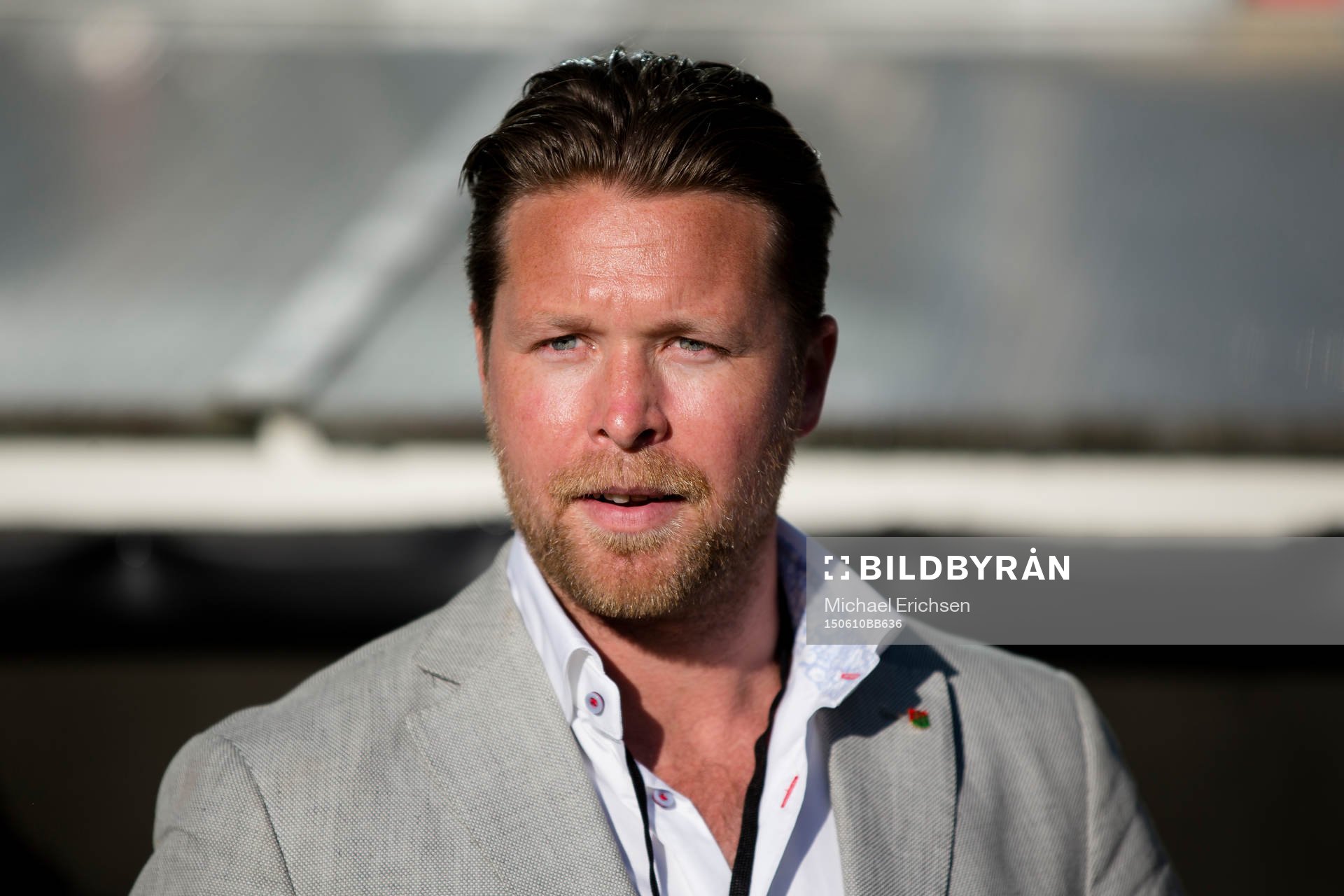 GAIS sportchef Jonas Lundén innan fotbollsmatchen i