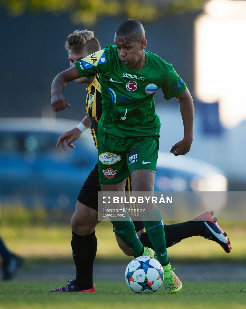 Prespa Birliks Noah Manna i DM-matchen mellan IFK Hässleholm och Prespa Birlik i Hässleholm 10 juni 2015.