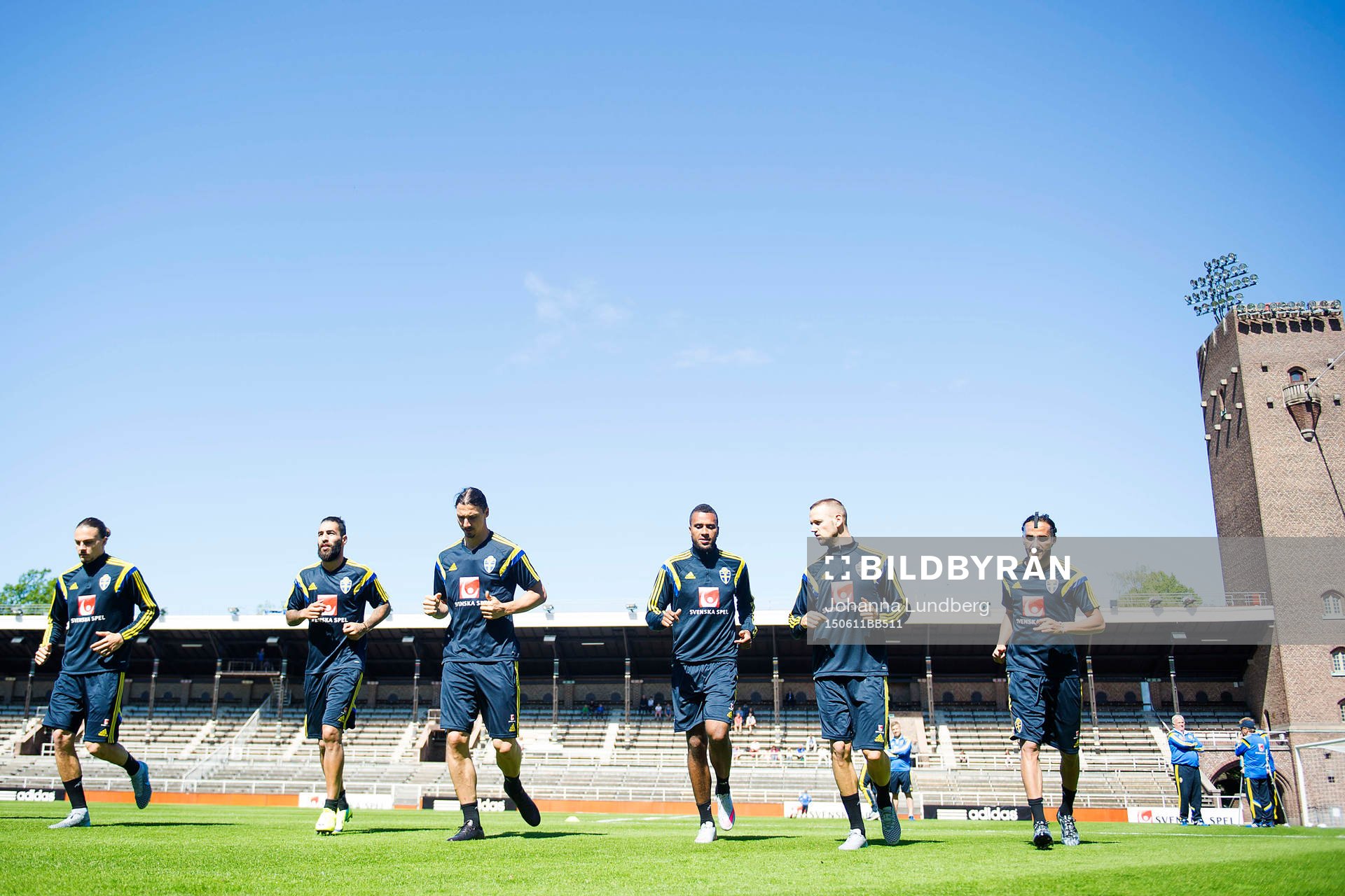 Sveriges Erik Johansson, Jimmy Durmaz, Zlatan Ibrahimovic,