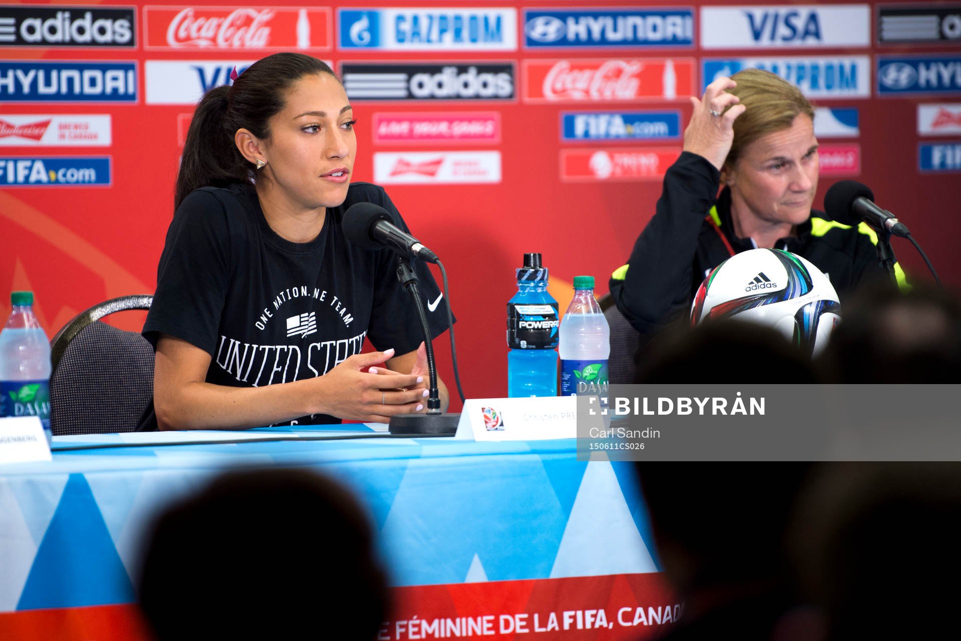 s Christen Press och förbundskapten Jill Ellis