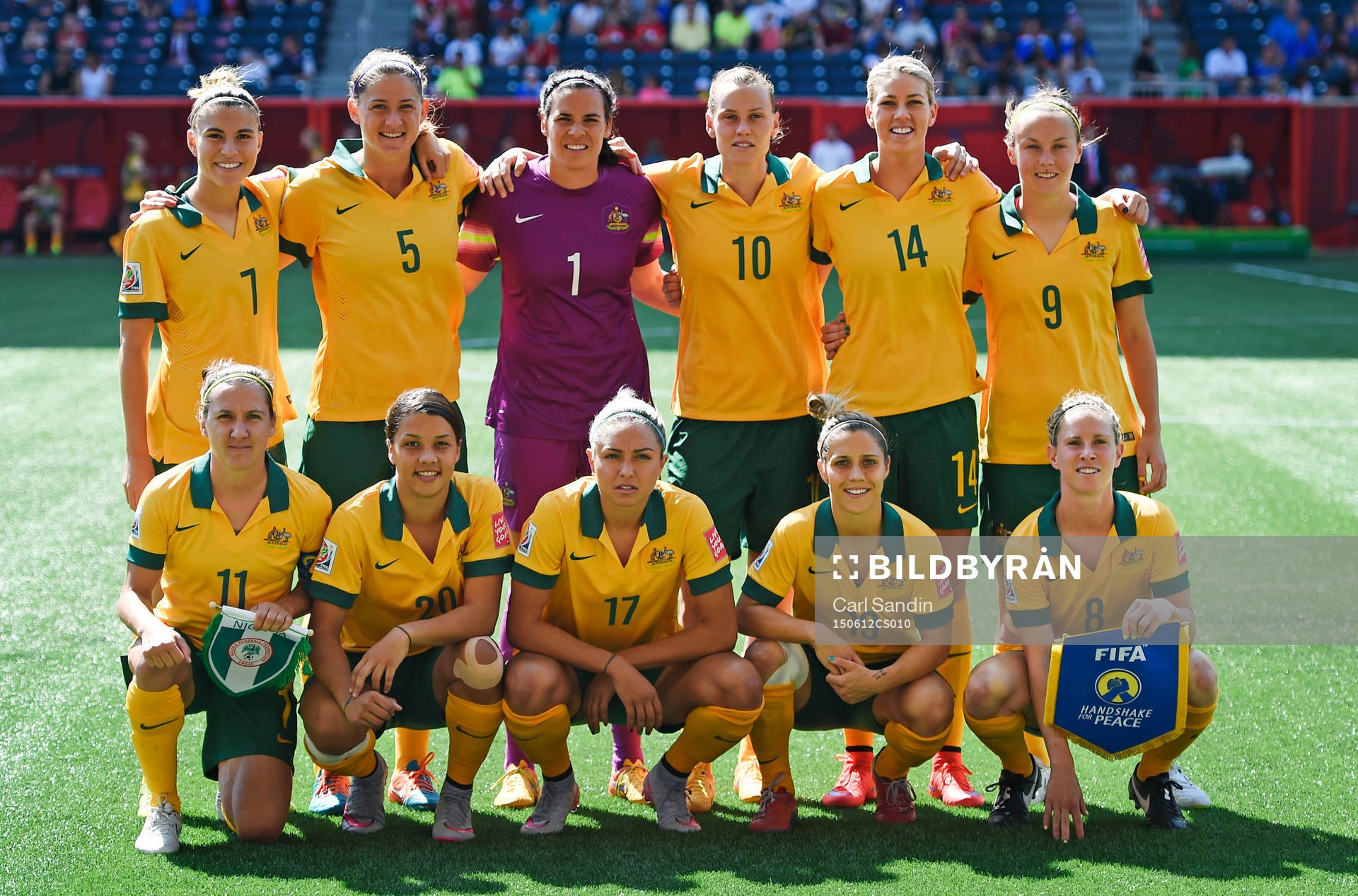 Australiens lagbild övre raden fr.v. Stephanie Catley,