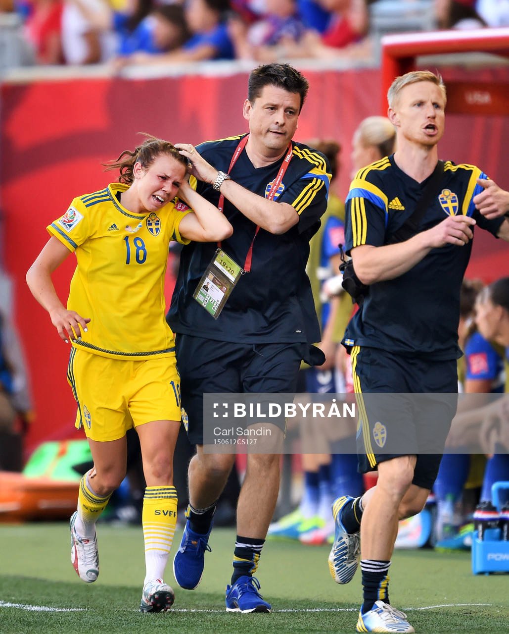 under fotbollsmatchen i VM mellan USA och Sverige
