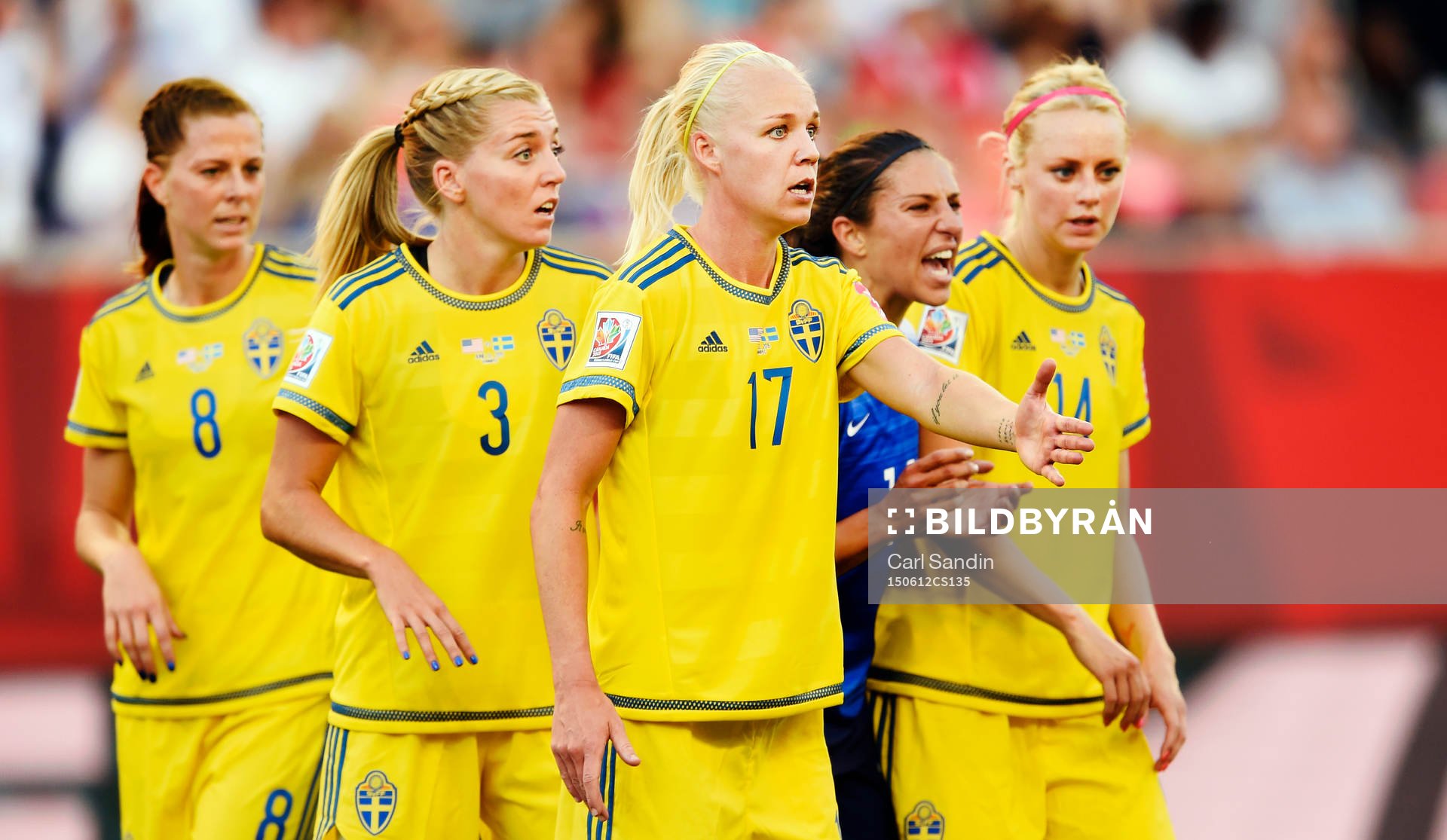 Sveriges Lotta Schelin, Linda Sembrant, Caroline Seger,