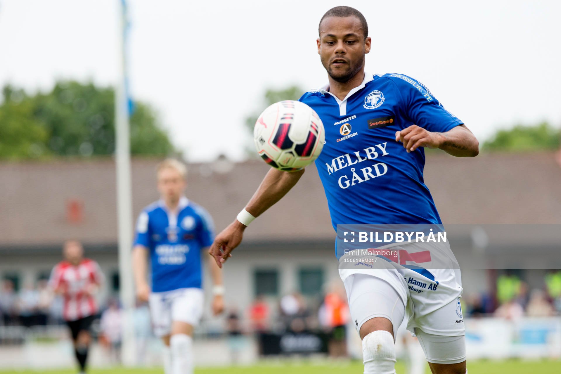 Salif Camara Jönsson från Trelleborg under fotbollsmatchen i div 1 mellan Höllviken och Trelleborg den 13 juni 2015 i Höllviken