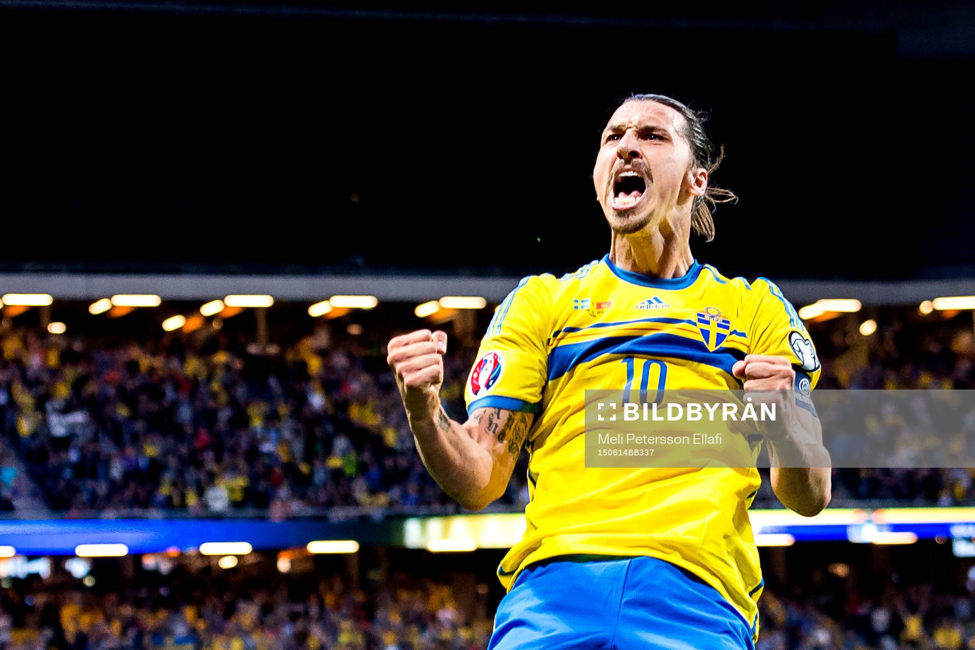 Sveriges Zlatan Ibrahimovic jublar