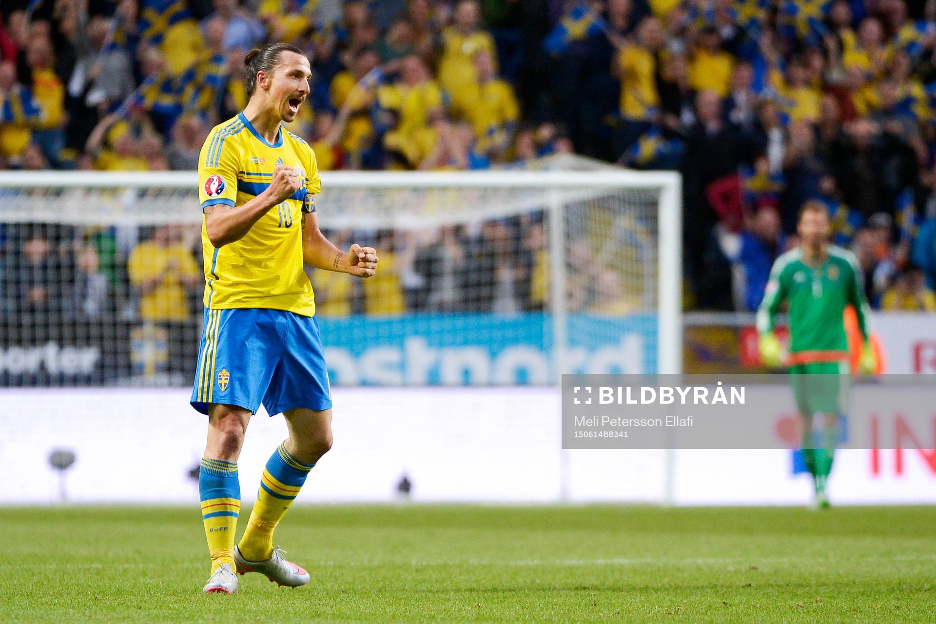 Sveriges Zlatan Ibrahimovic jublar