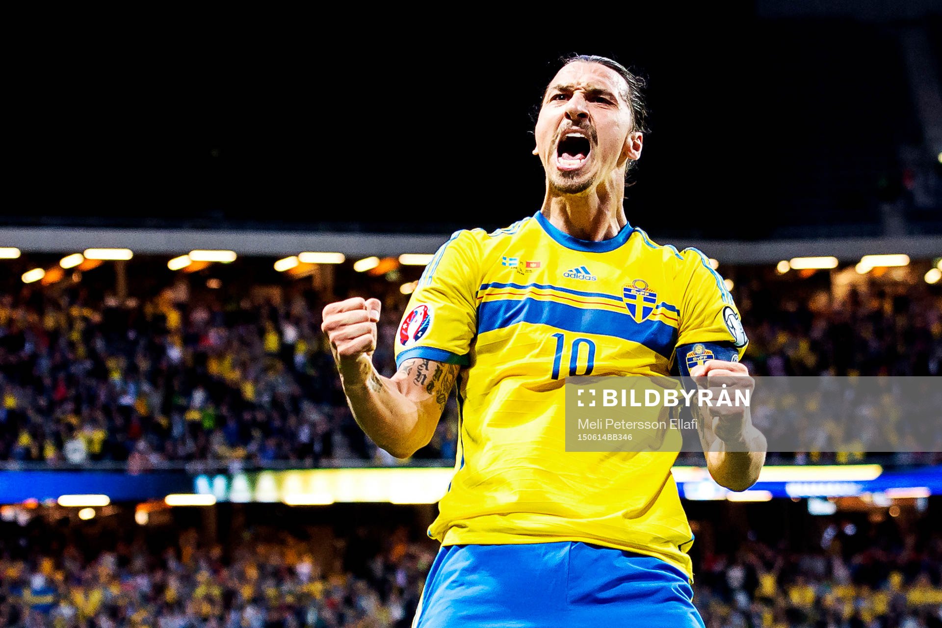 Sveriges Zlatan Ibrahimovic jublar