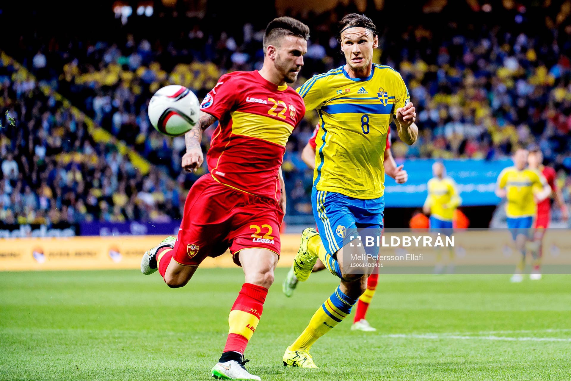 Montenegros Branislav Jankovic och Sveriges Albin Ekdal
