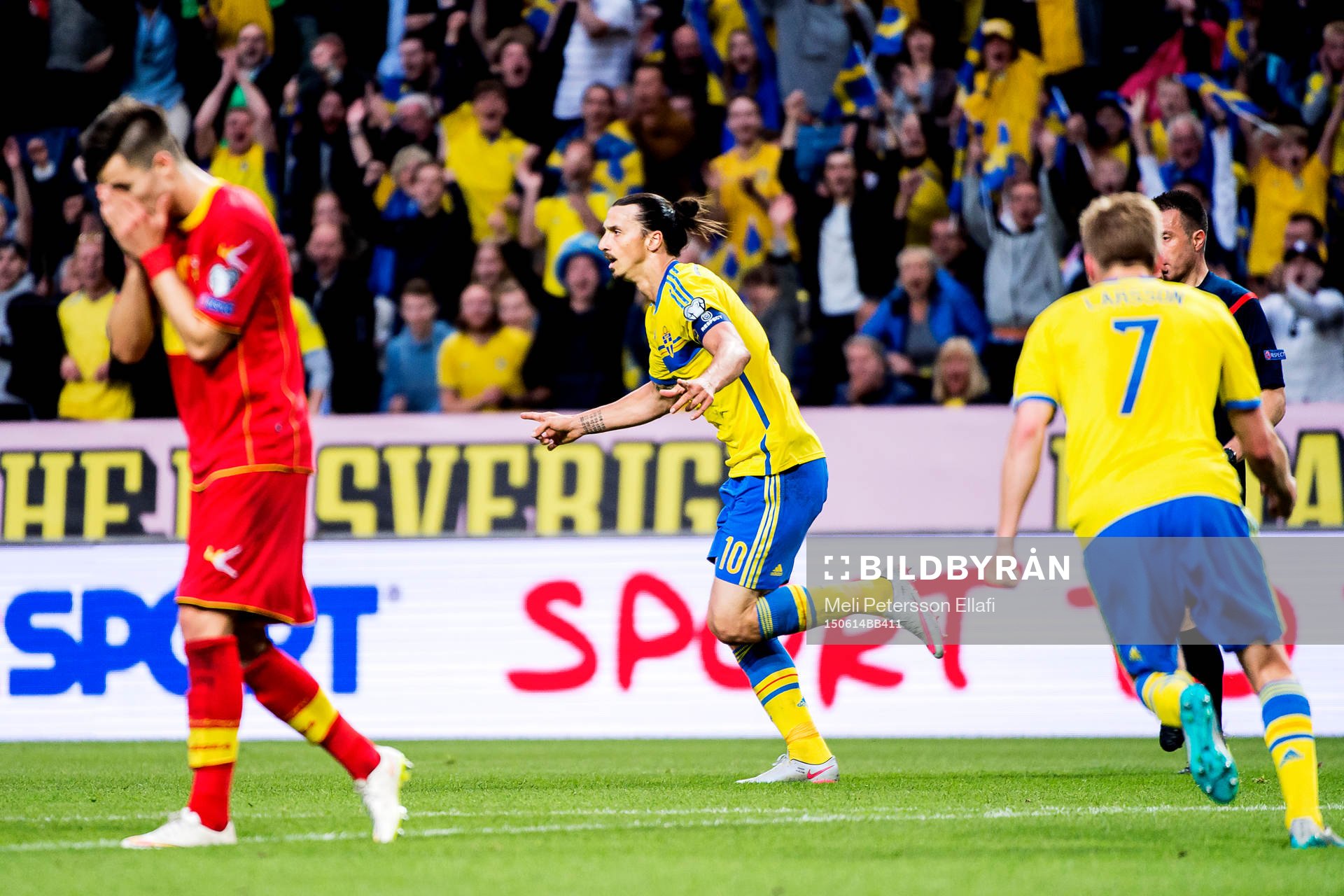 Sveriges Zlatan Ibrahimovic jublar