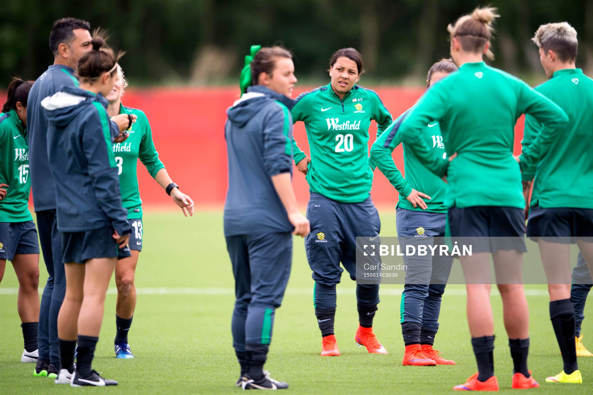 Australiens Samantha Kerr under en träning med australiens landslag den 14 juni 2015 i Winnipeg.