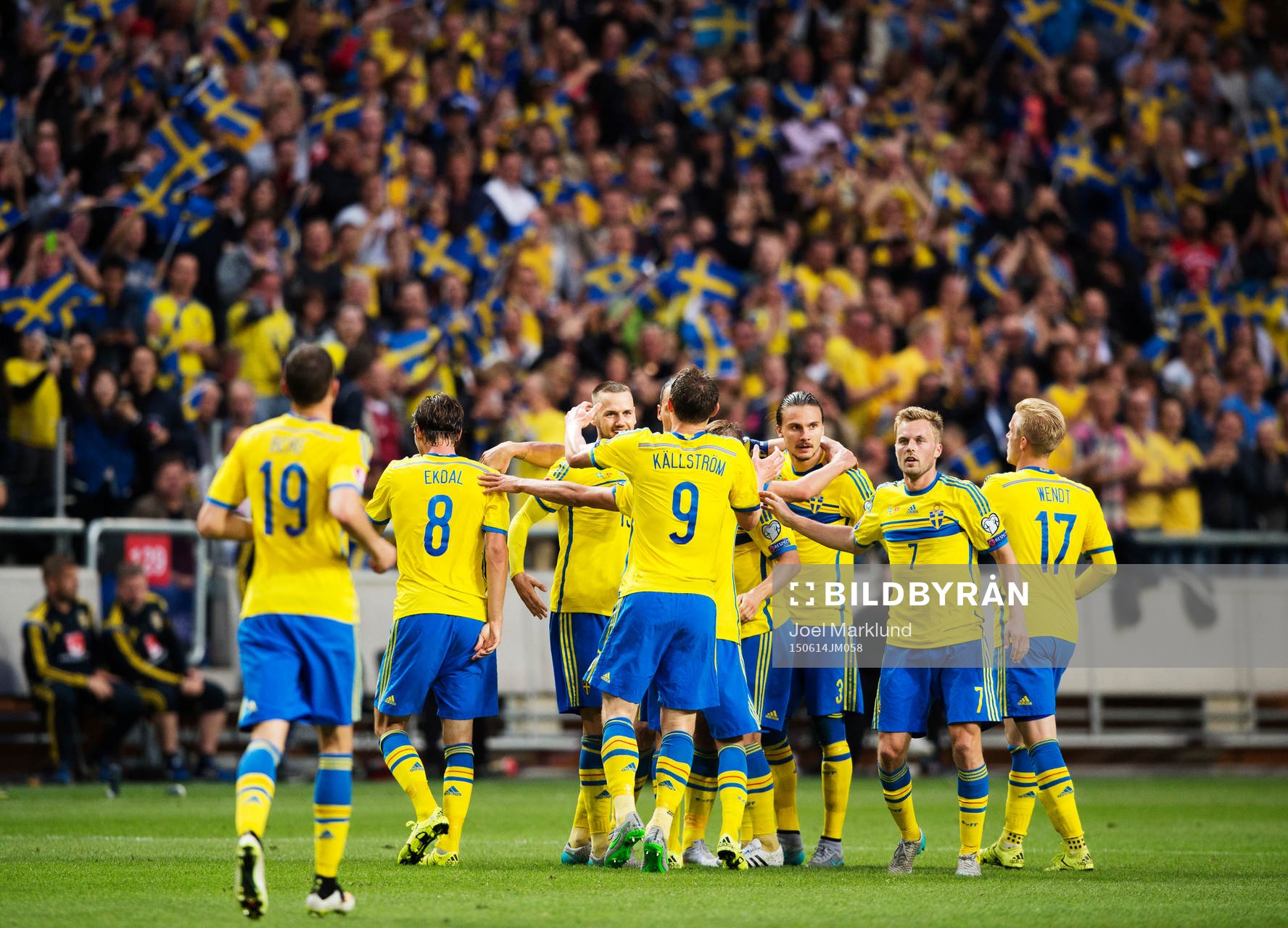 Sveriges spelare jublar