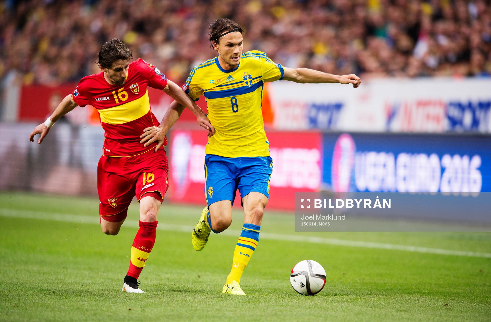 Montenegros Mladen Kascelan och Sveriges Albin Ekdal