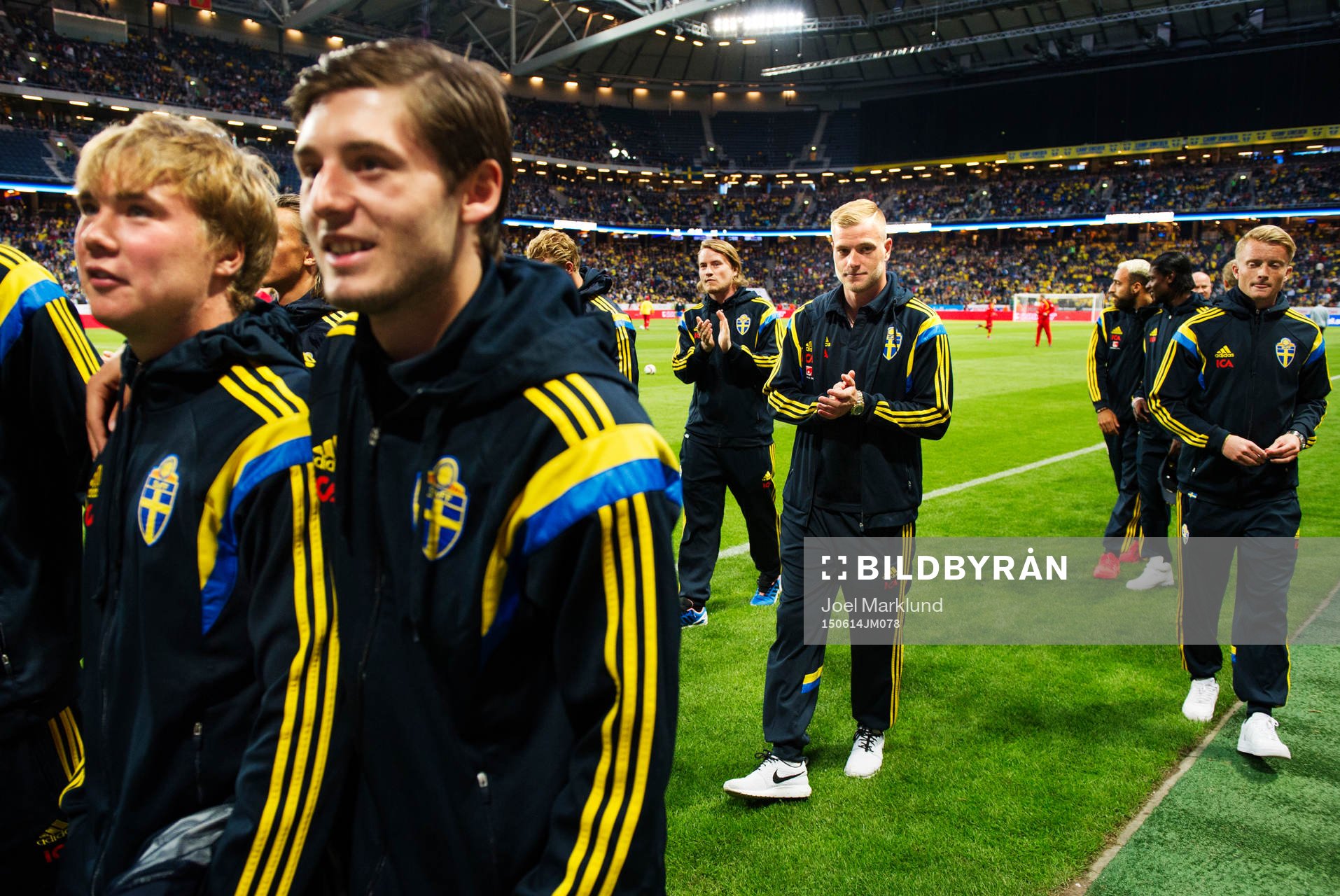 Sveriges U21-landslag med John Guidetti