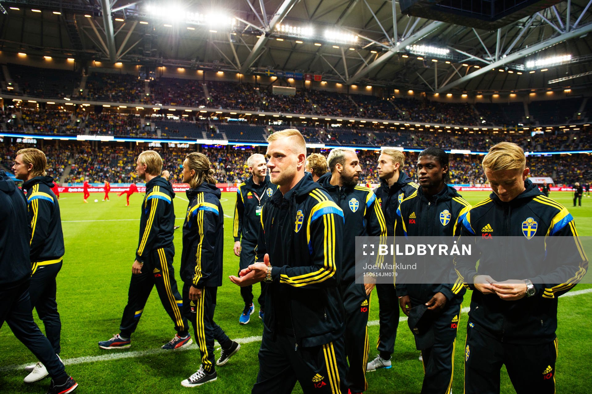 Sveriges U21-landslag med John Guidetti