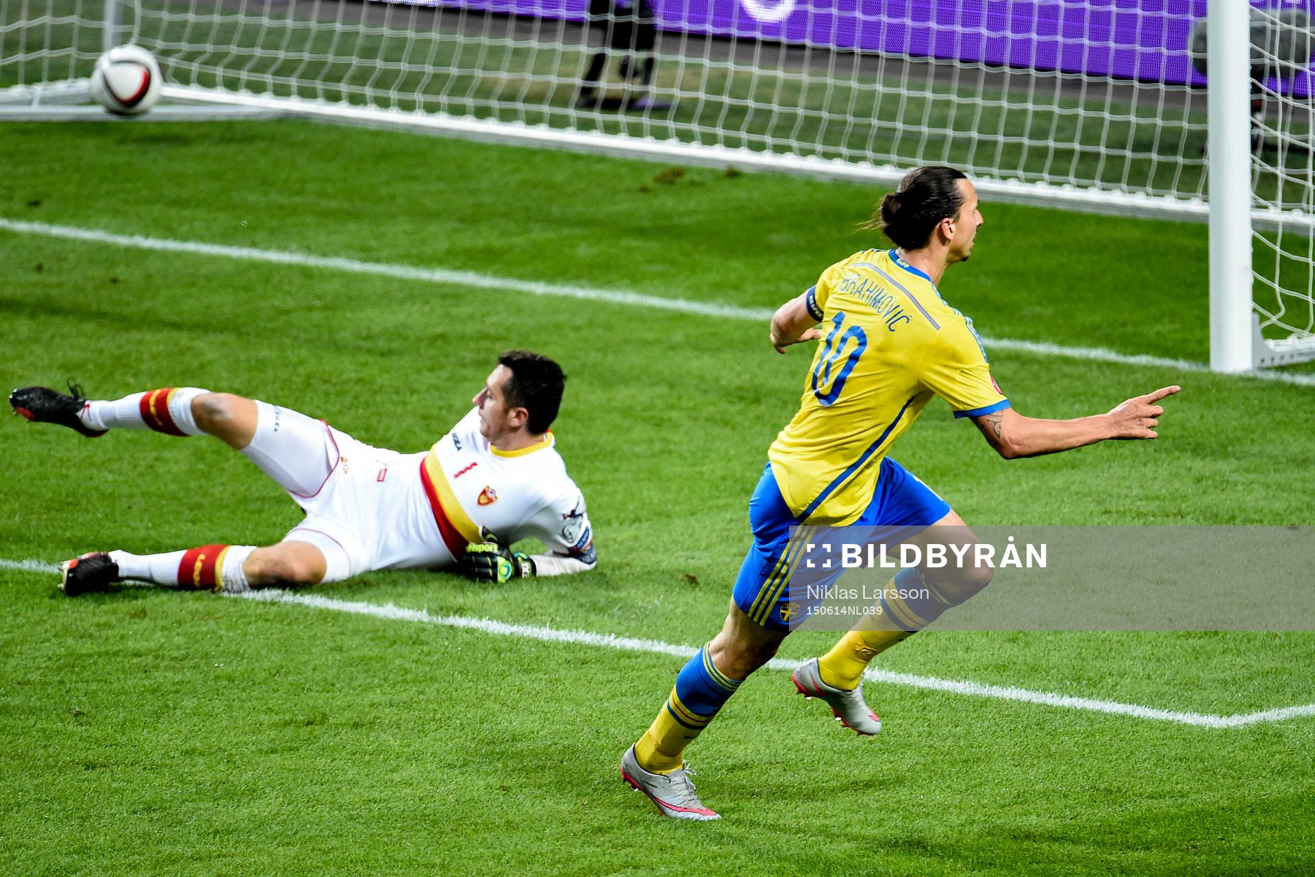 Sveriges Zlatan Ibrahimovic jublar
