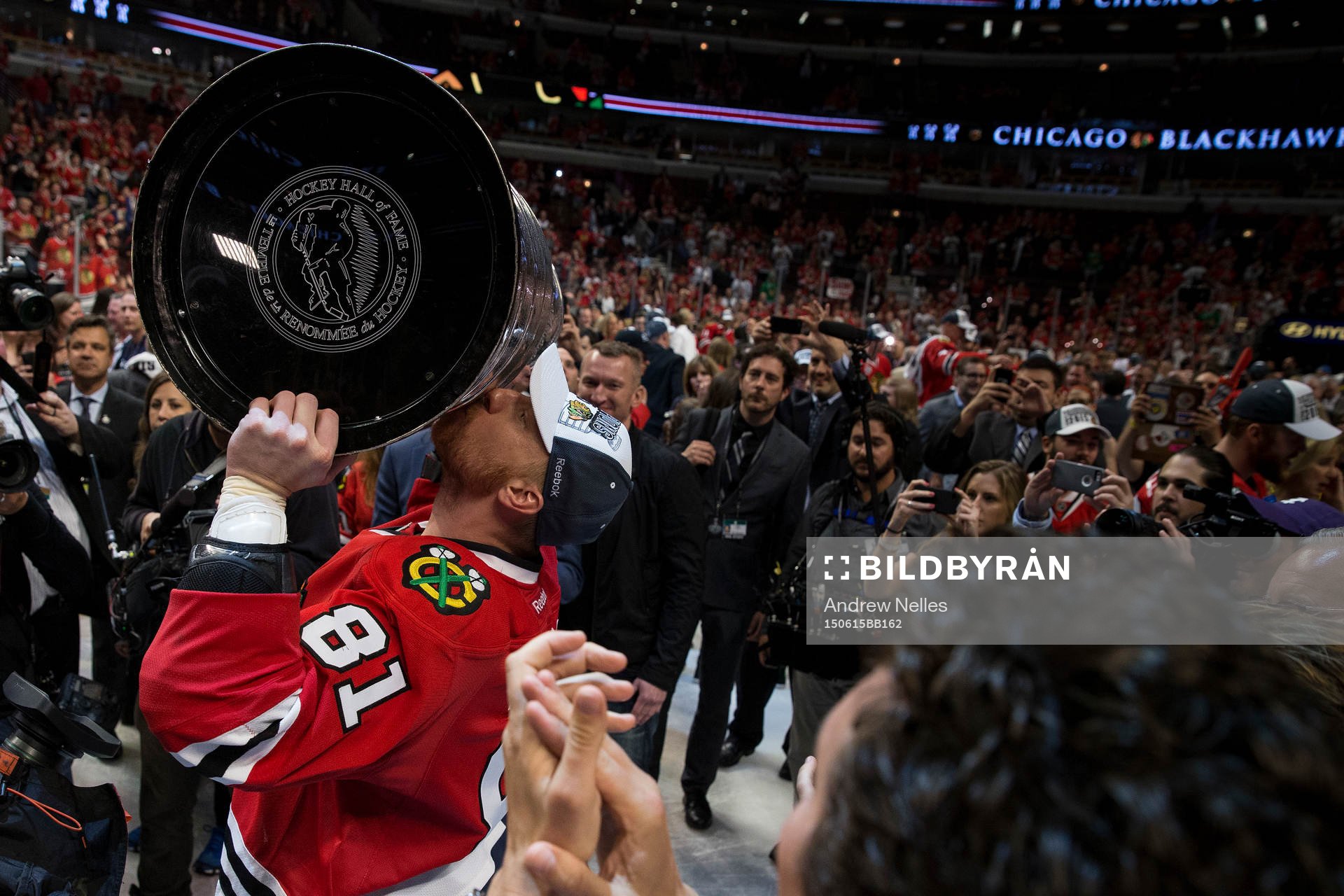 Chicago Blackhawks right wing Marian Hossa (81) celebrates