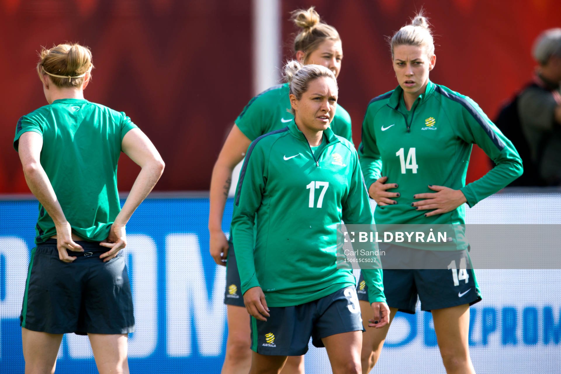Australiens Kyah Simon under en träning med australiens landslag den 15 juni 2015 i Edmonton.