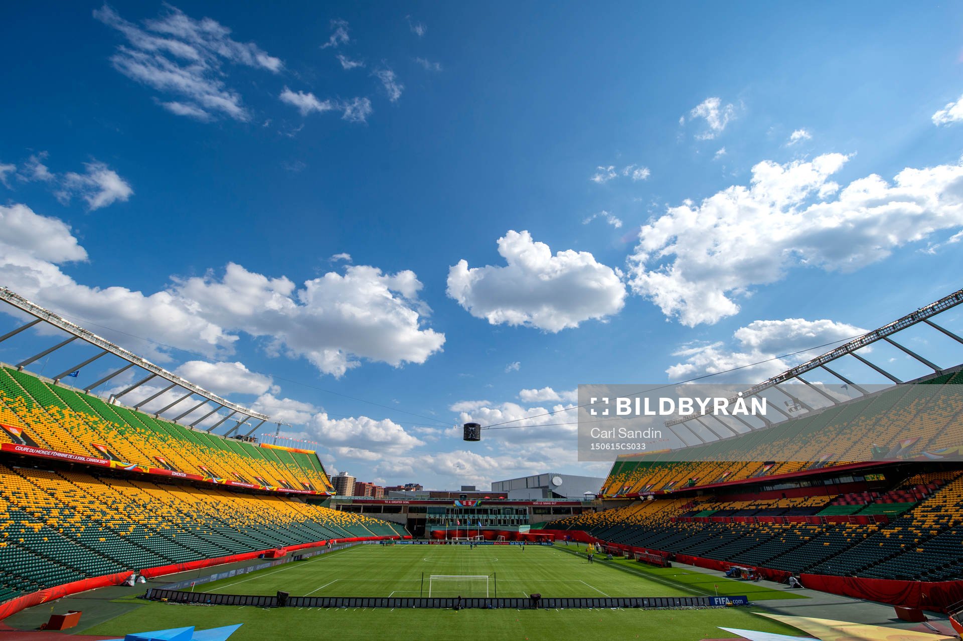Commonwealth Stadium under en träning med australiens landslag den 15 juni 2015 i Edmonton.
