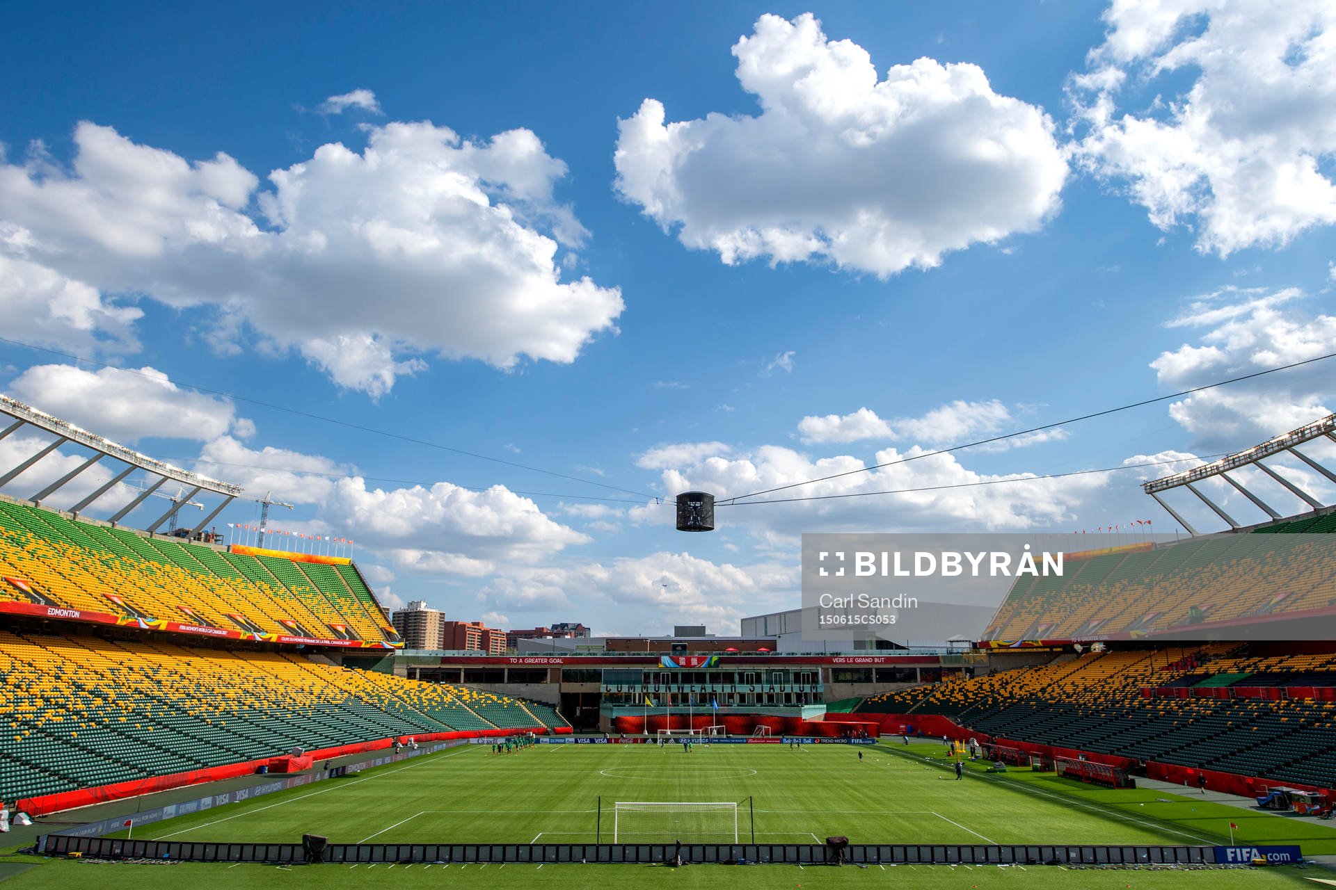 Commonwealth Stadium under en träning med australiens landslag den 15 juni 2015 i Edmonton.