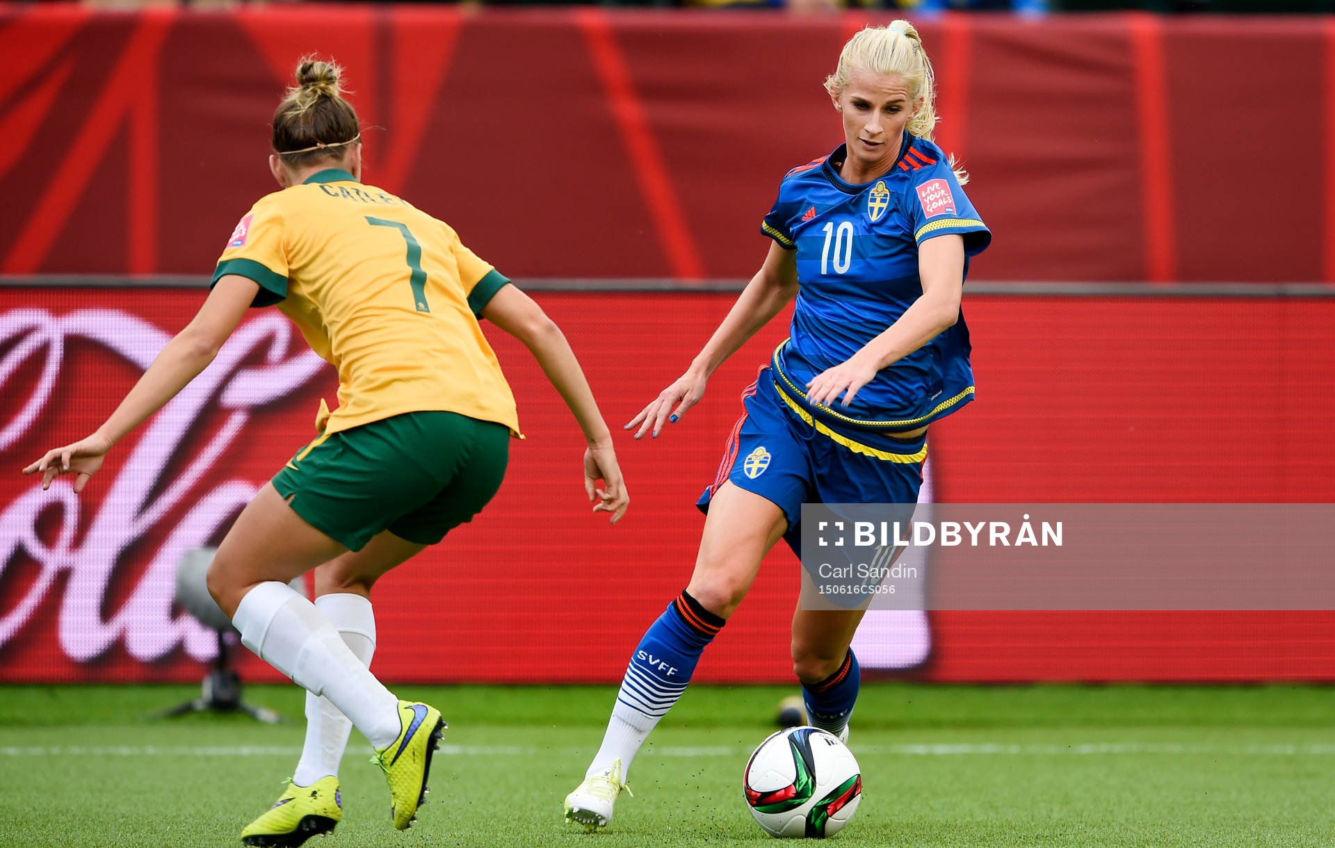 Australiens Stephanie Catley och Sveriges Sofia Jakobsson